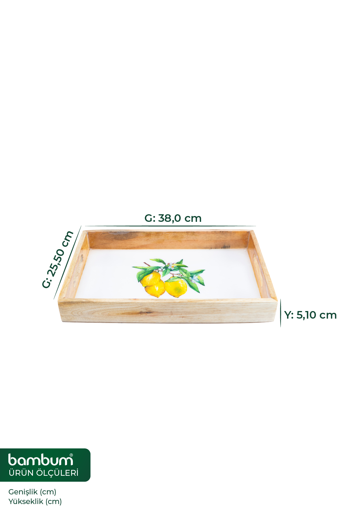 Imroz Lemon Serving Tray Small- 25*38 cm