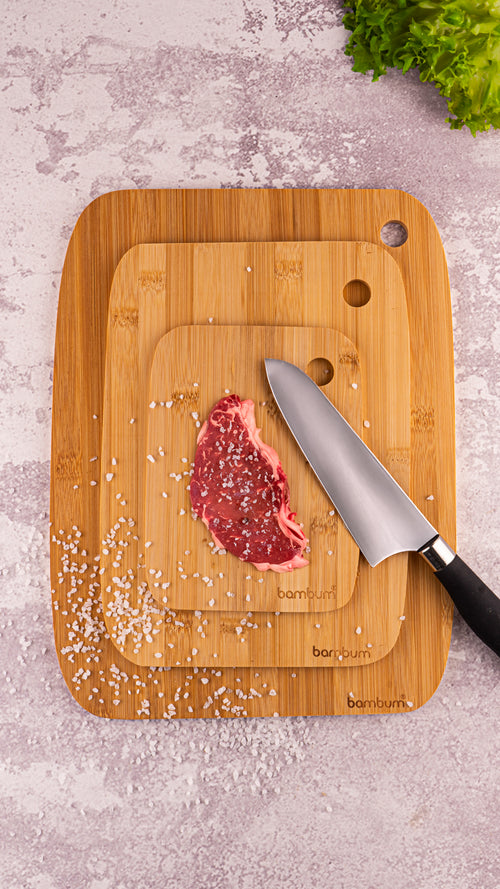Bamboo Cutting Board Set - 3 Piece 29-22-15cm, Kitchen Decor Gift