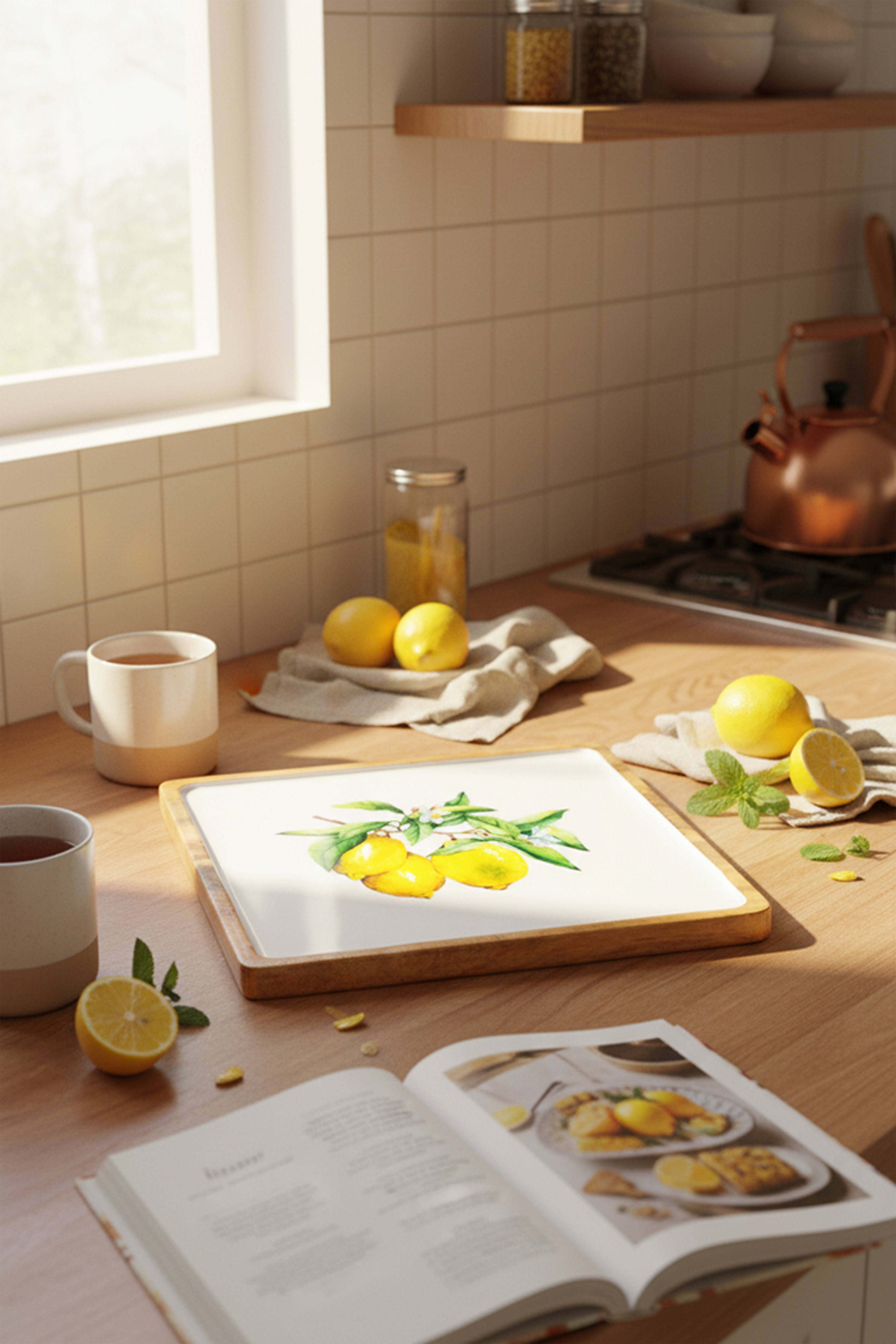 Imroz Lemon Square Tray Large 30 cm