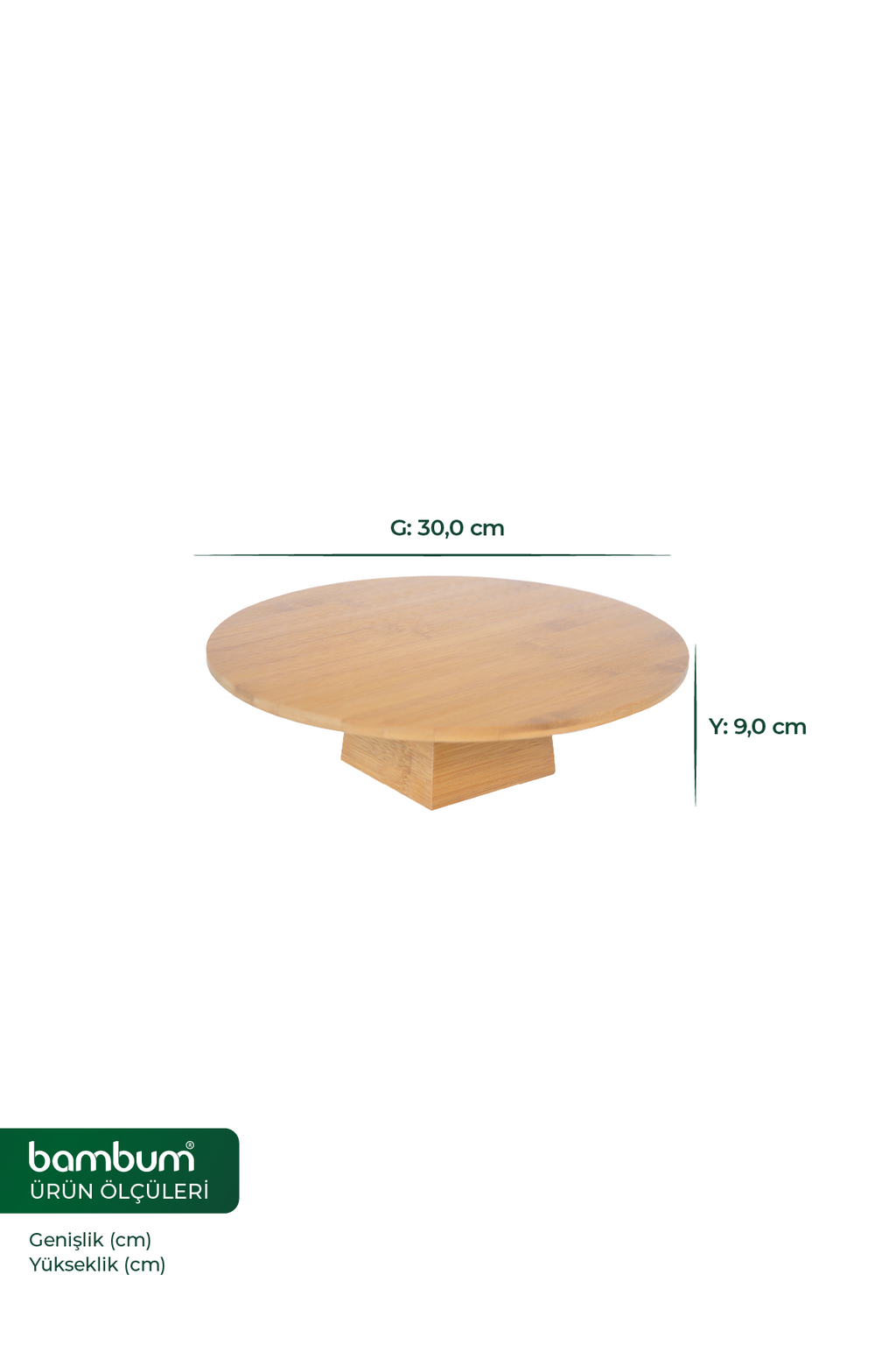 Rafael - Footed Serving Board Round 30*9 cm