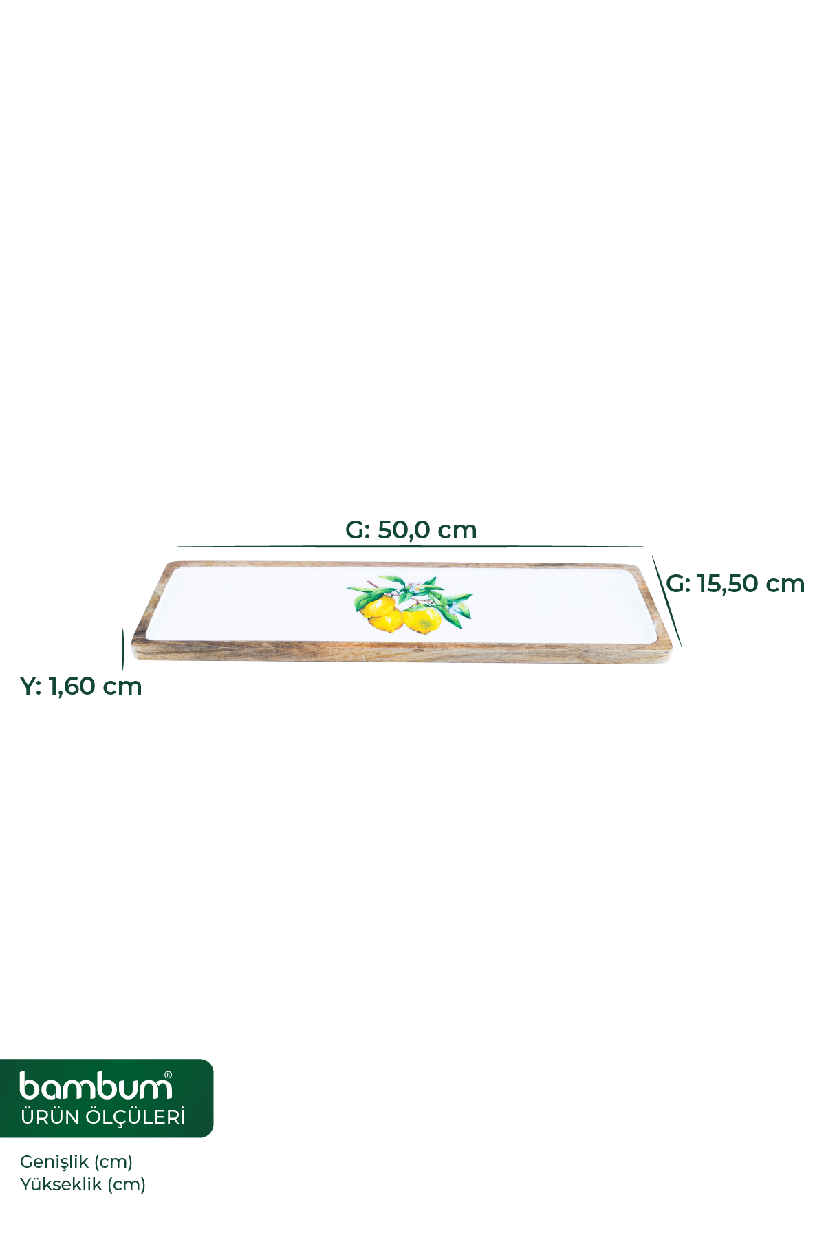 Imroz Lemon  Rectangular Large 15*50 cm