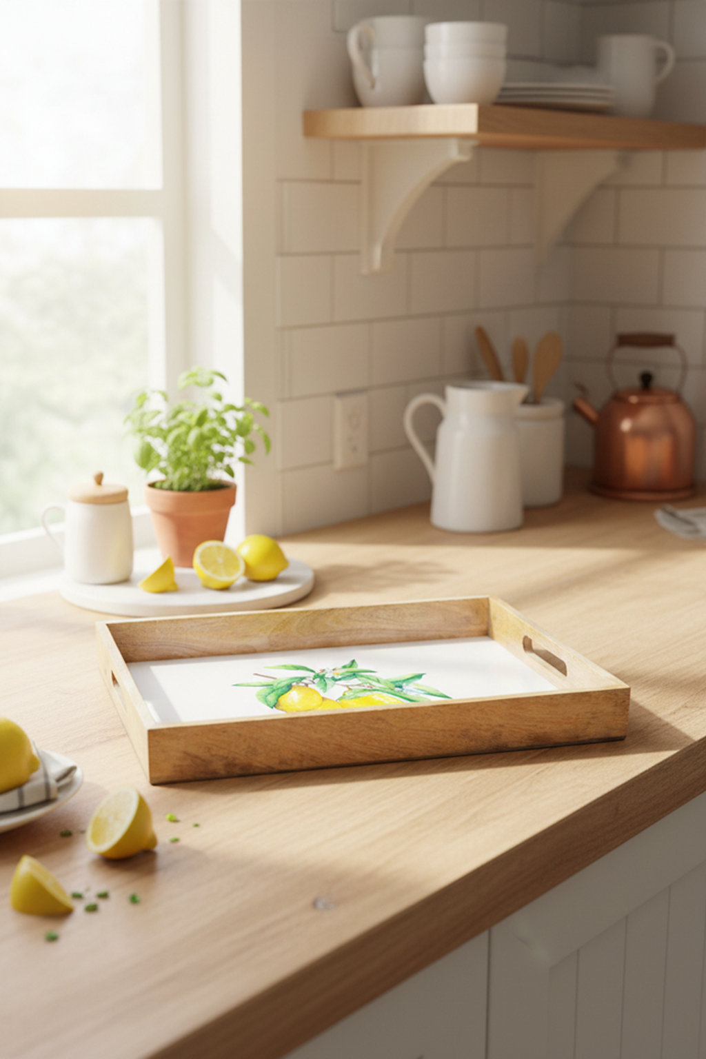 Imroz Lemon Serving Tray Small- 25*38 cm