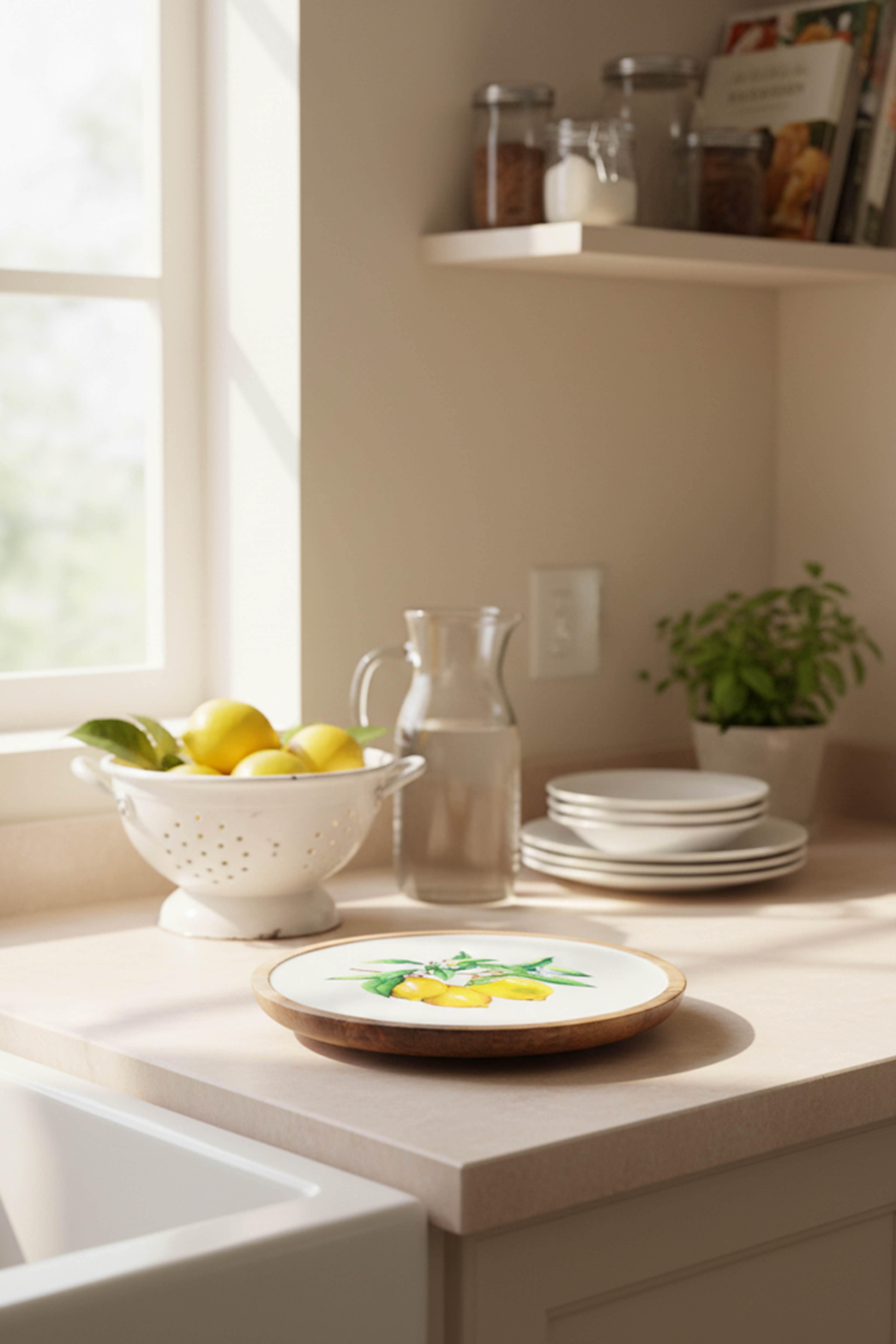 Imroz Lemon Round Tray Small 26 cm