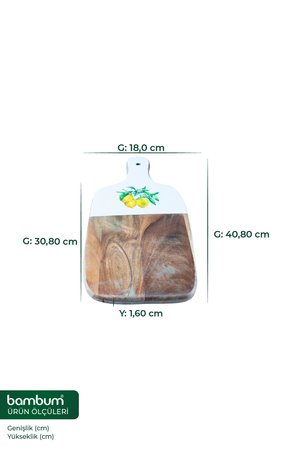 Imroz Lemon Rectangular Cutting Board 30*18 cm.