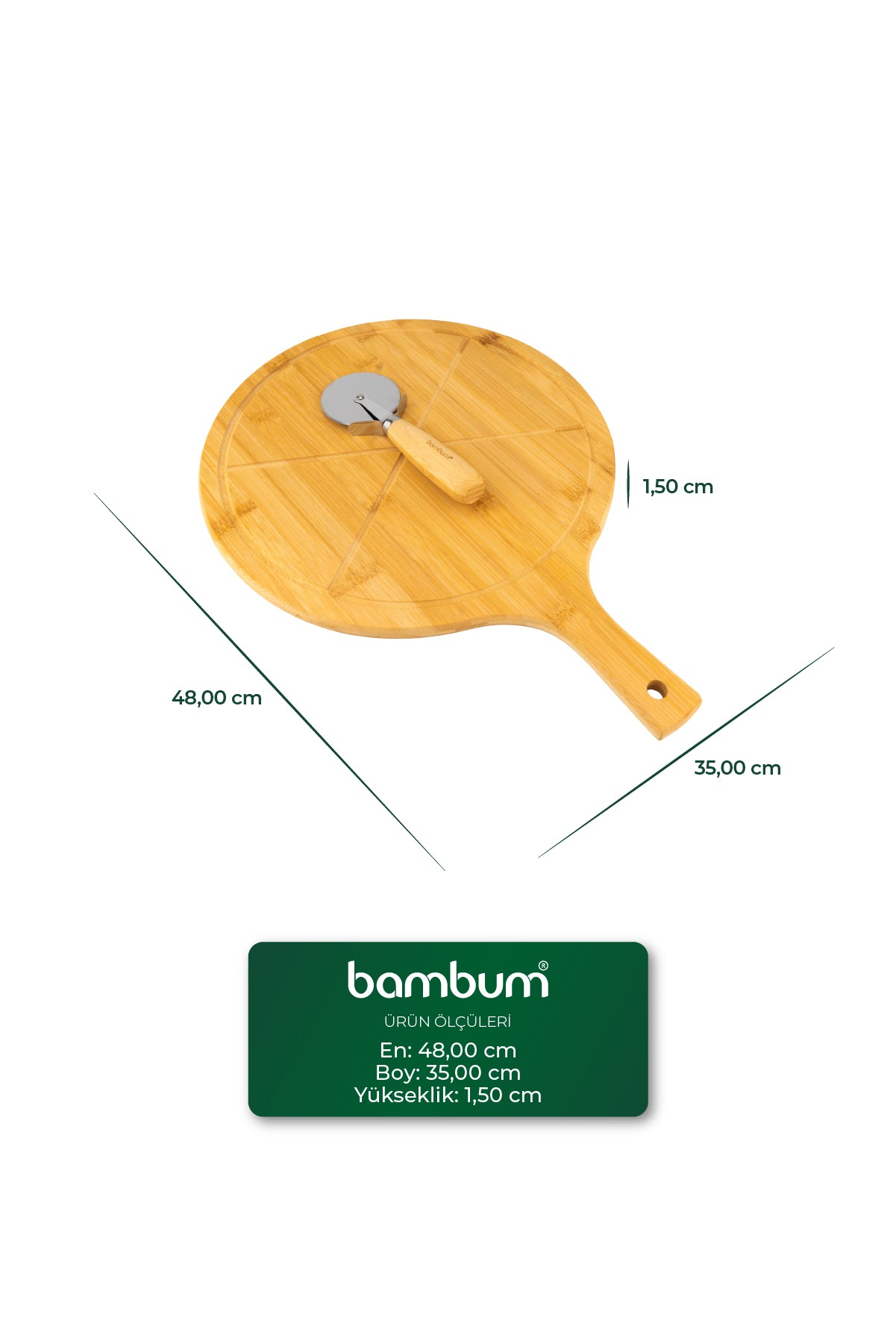 Napoli - Round Pizza Board with Rotating Blade