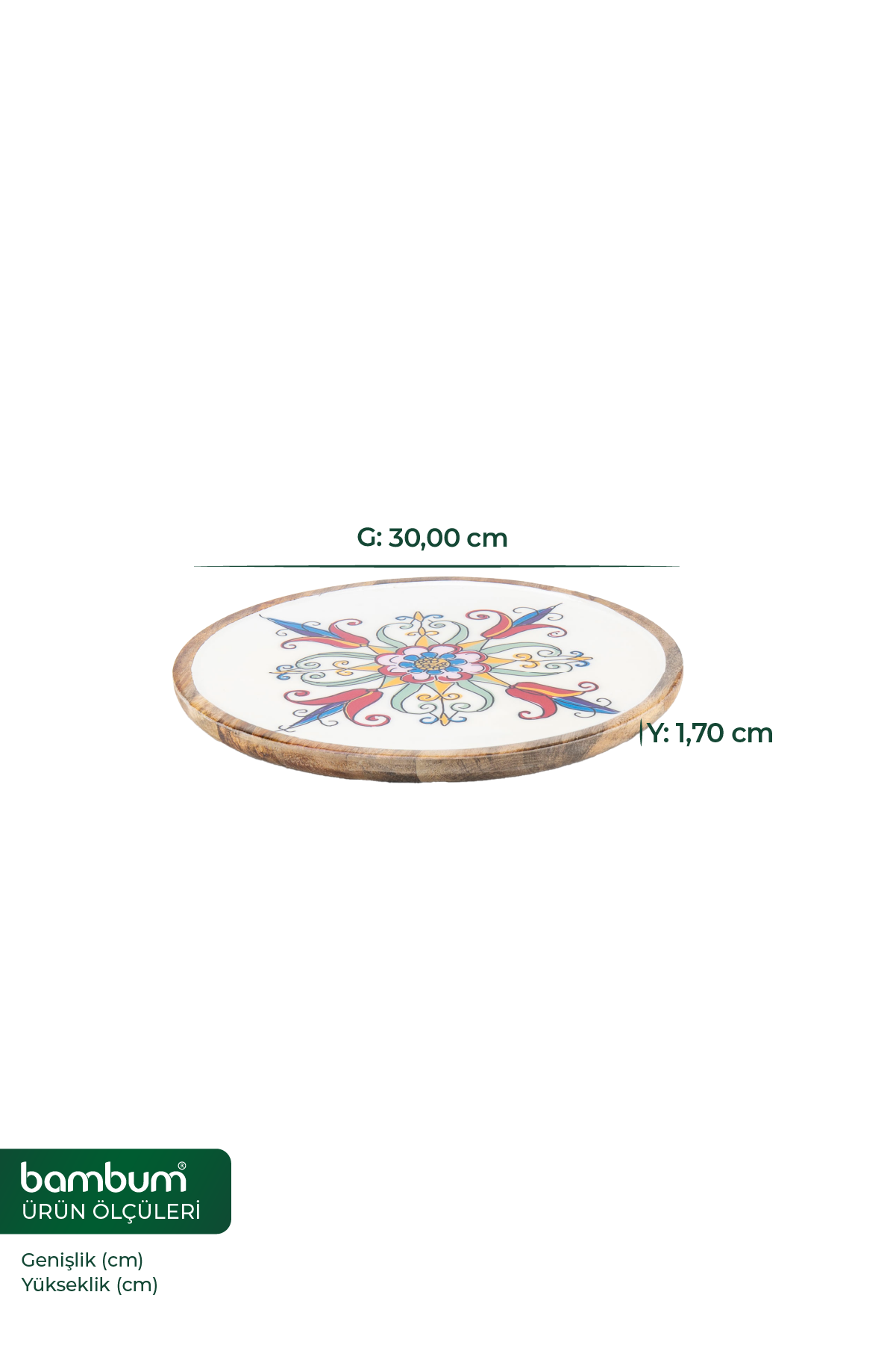 Porto Collection – Acacia Round Serving Tray 30 cm