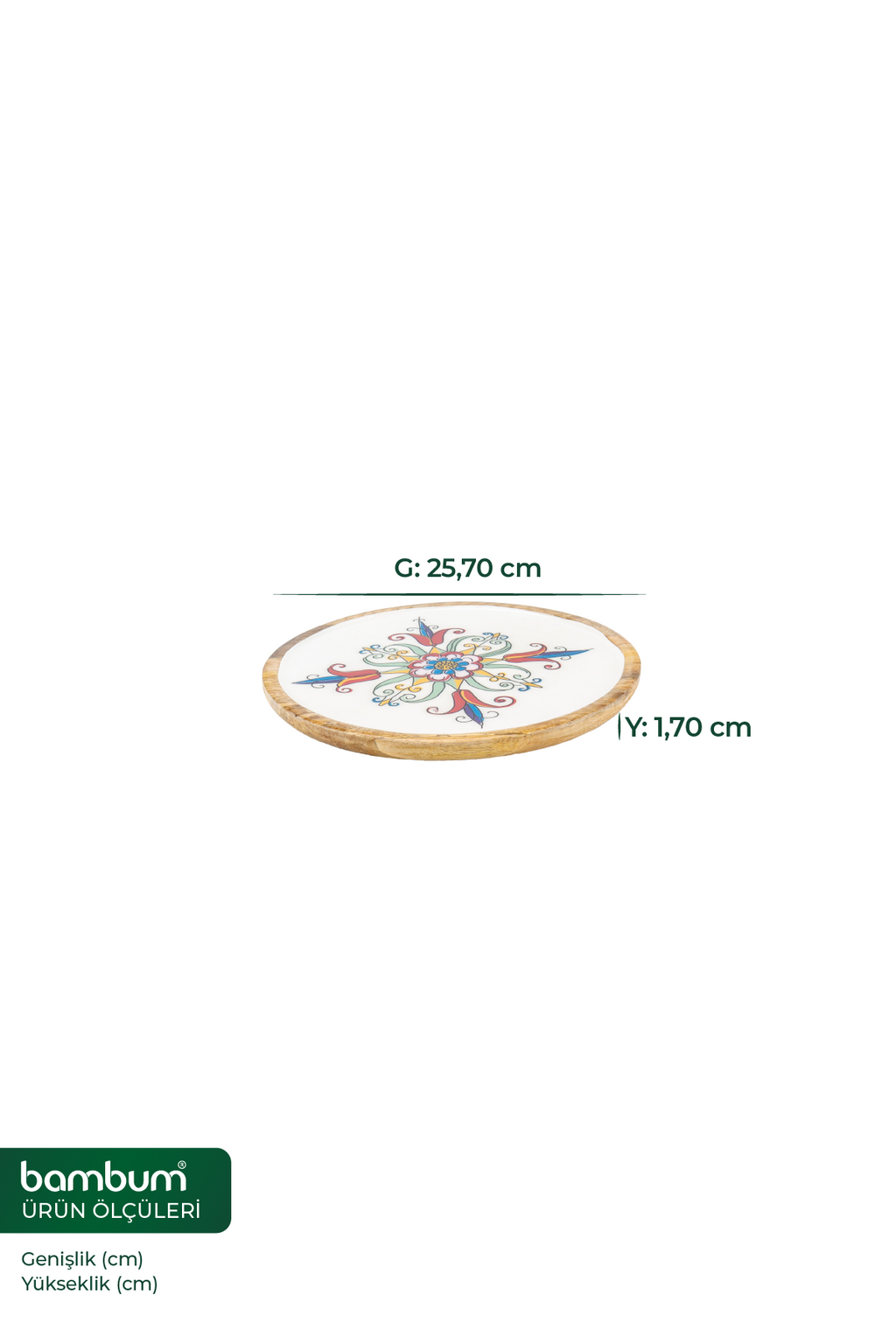 Porto Collection – Acacia Round Serving Tray Small 25 cm.