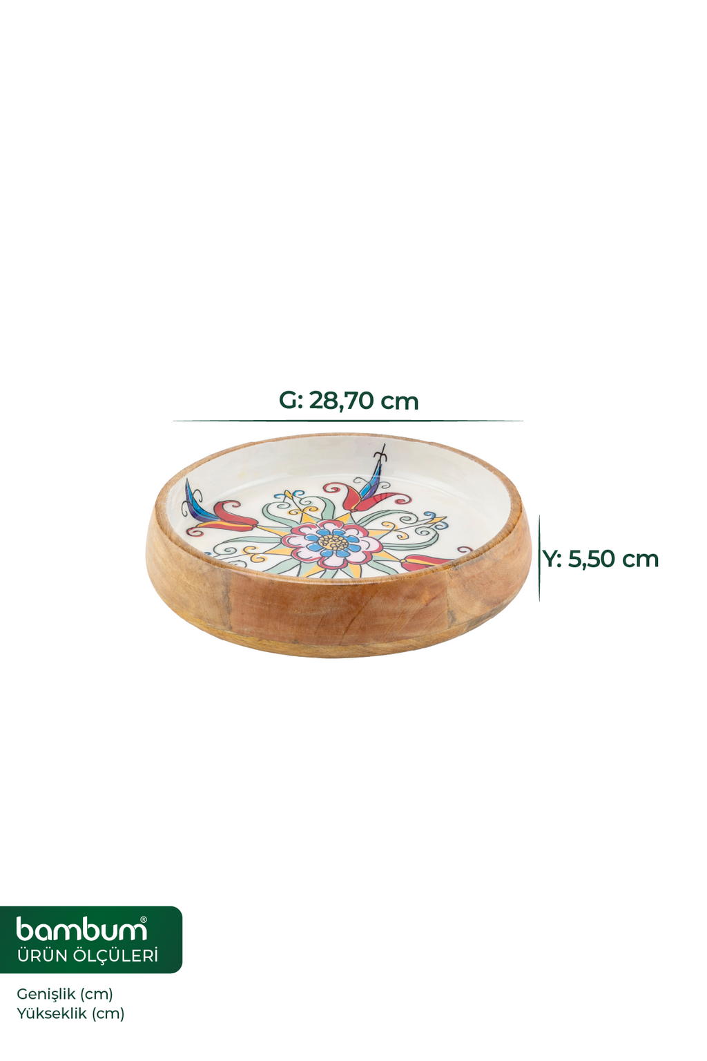 Porto Collection – Acacia Shallow Bowl 28 cm