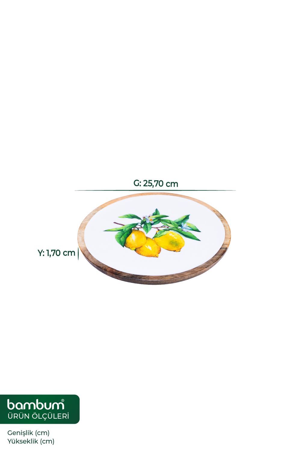 Imroz Lemon Round Tray Small 26 cm