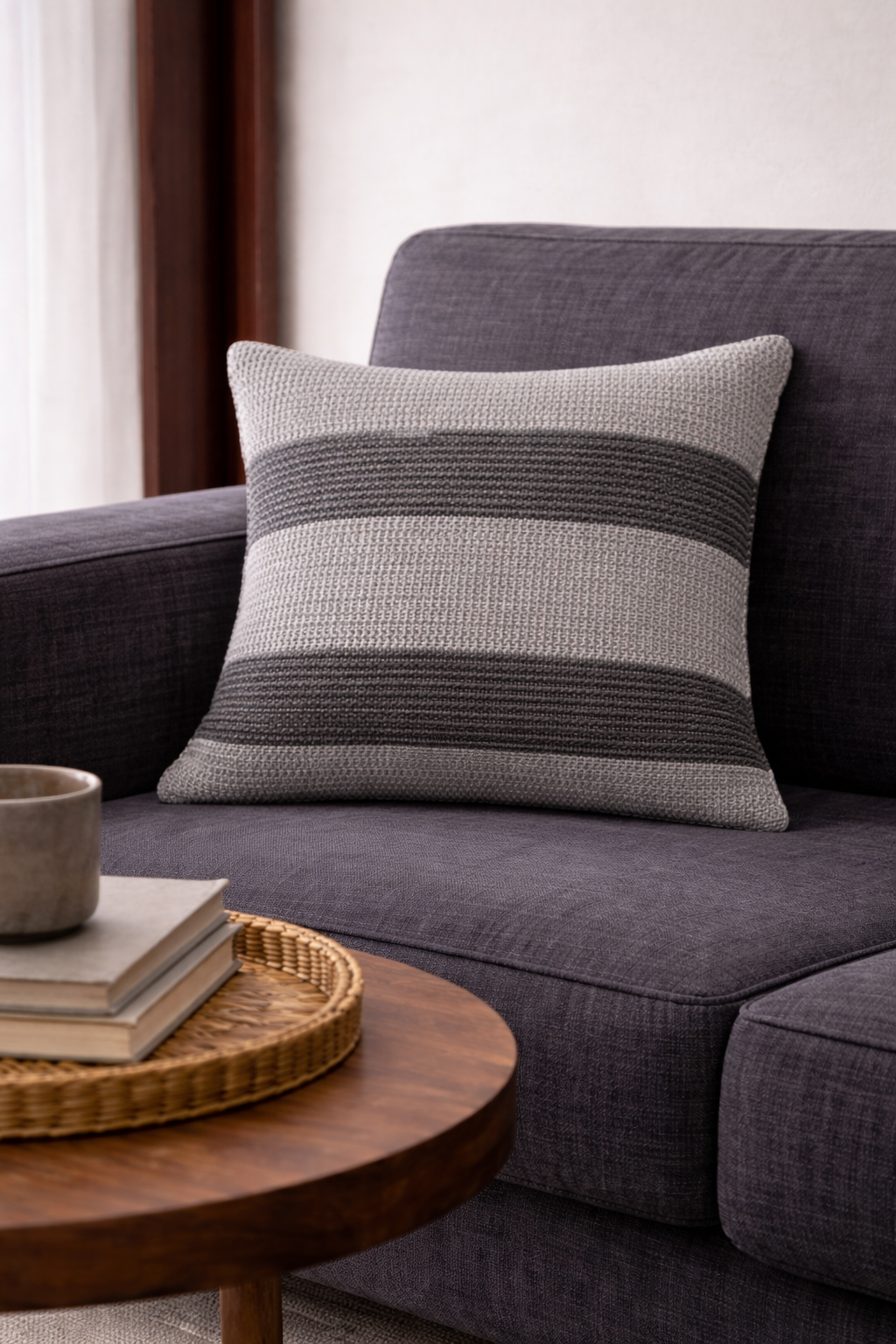 Istanbul Grey Black Square Cushion Cover | 45x45 cm