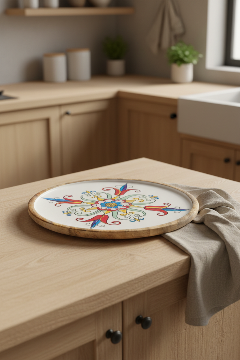 Porto Collection – Acacia Round Serving Tray 30 cm