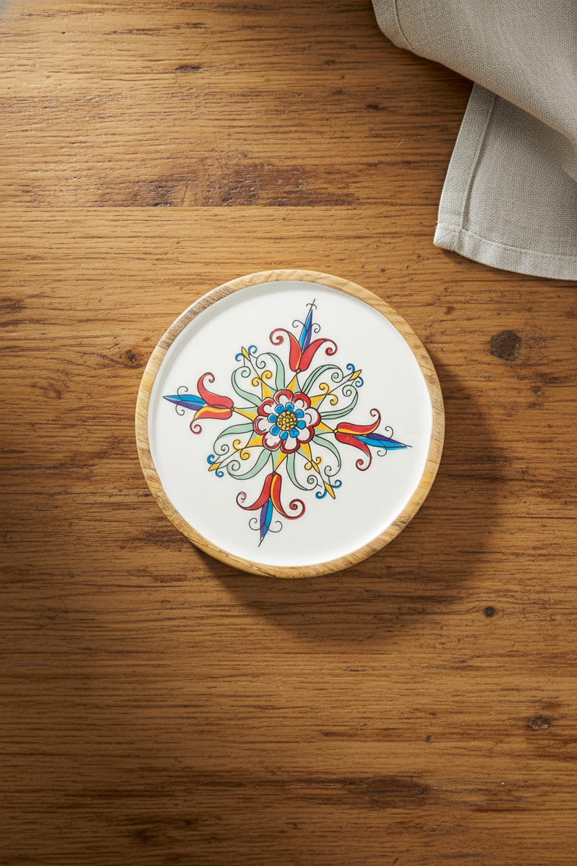 Porto Collection – Acacia Round Serving Tray Small 25 cm.