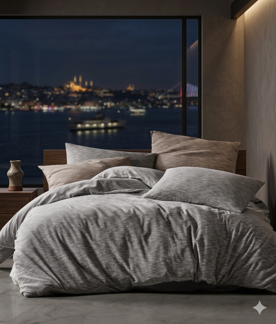 Istanbul Duvet Cover Set –Anthracite 200x220 cm