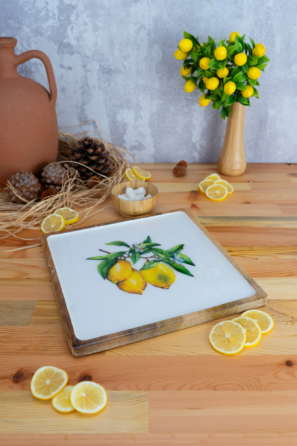 Imroz Lemon Square Tray Large 30 cm