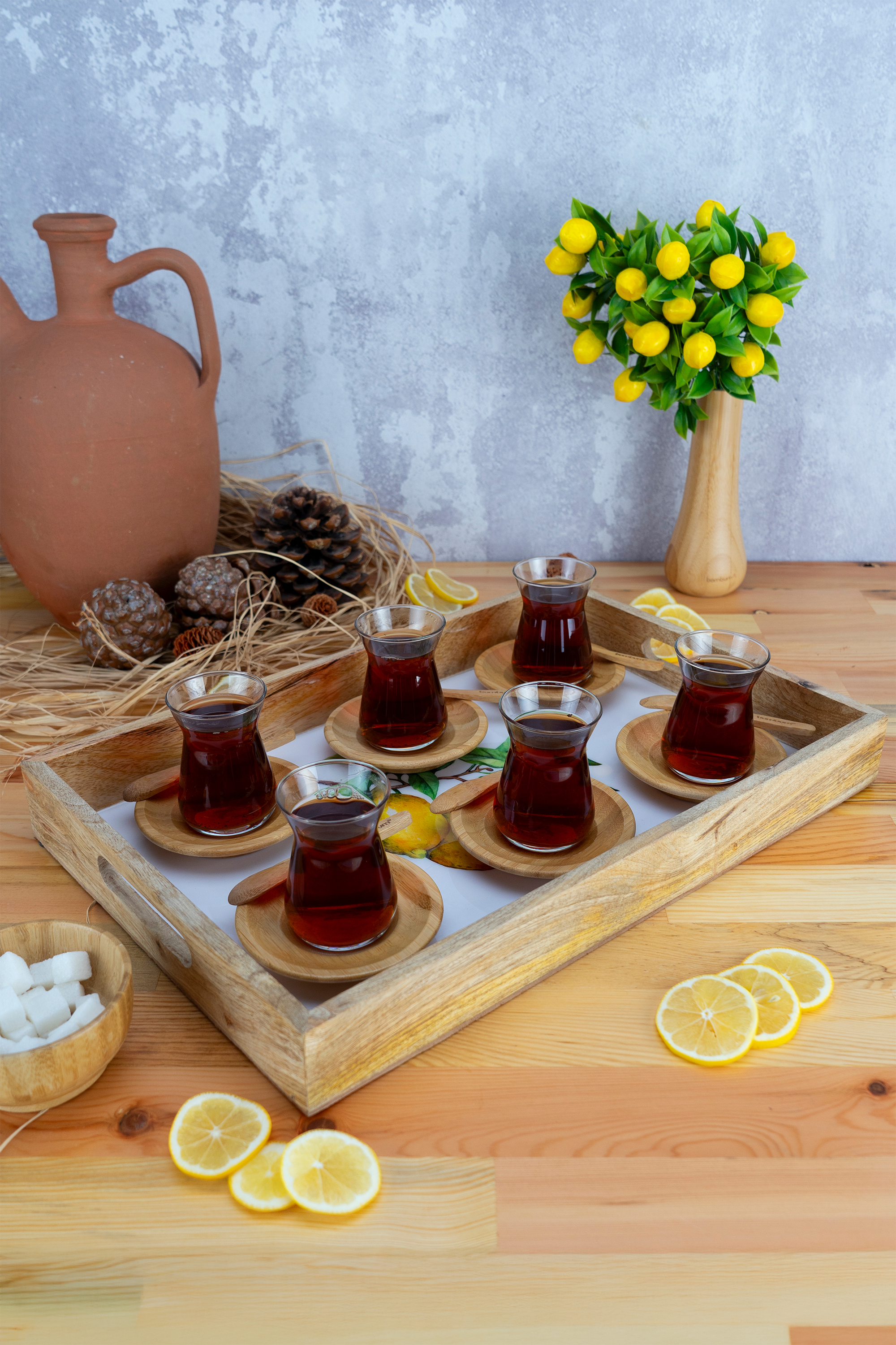 Imroz Lemon Service Tray- Big 35*45 cm