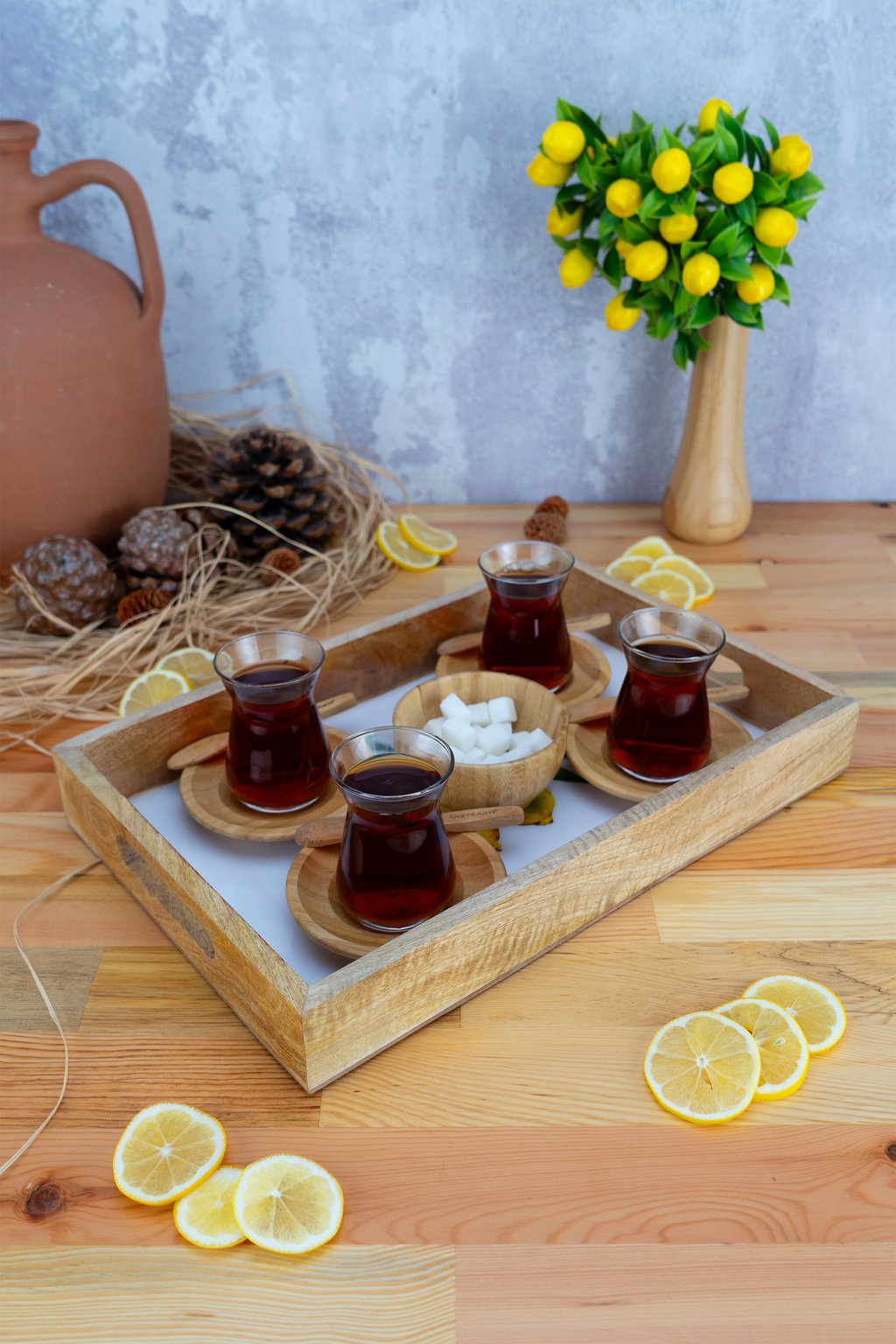 Imroz Lemon Serving Tray Small- 25*38 cm