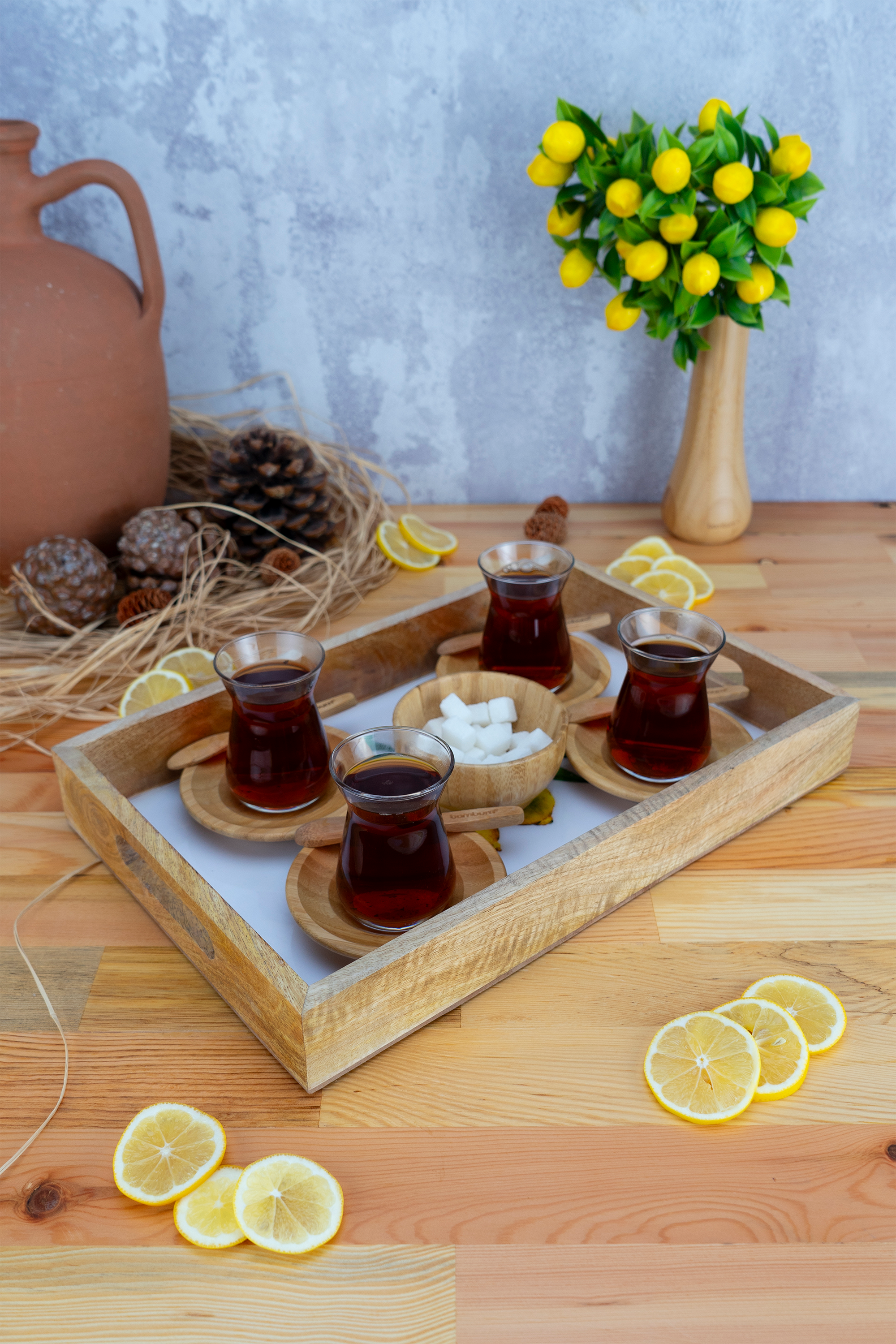 Imroz Lemon Serving Tray Small- 25*38 cm