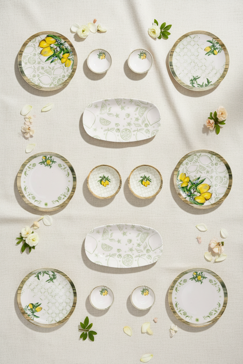 Imroz Lemon Collection – Porcelain Breakfast Set 14 piece