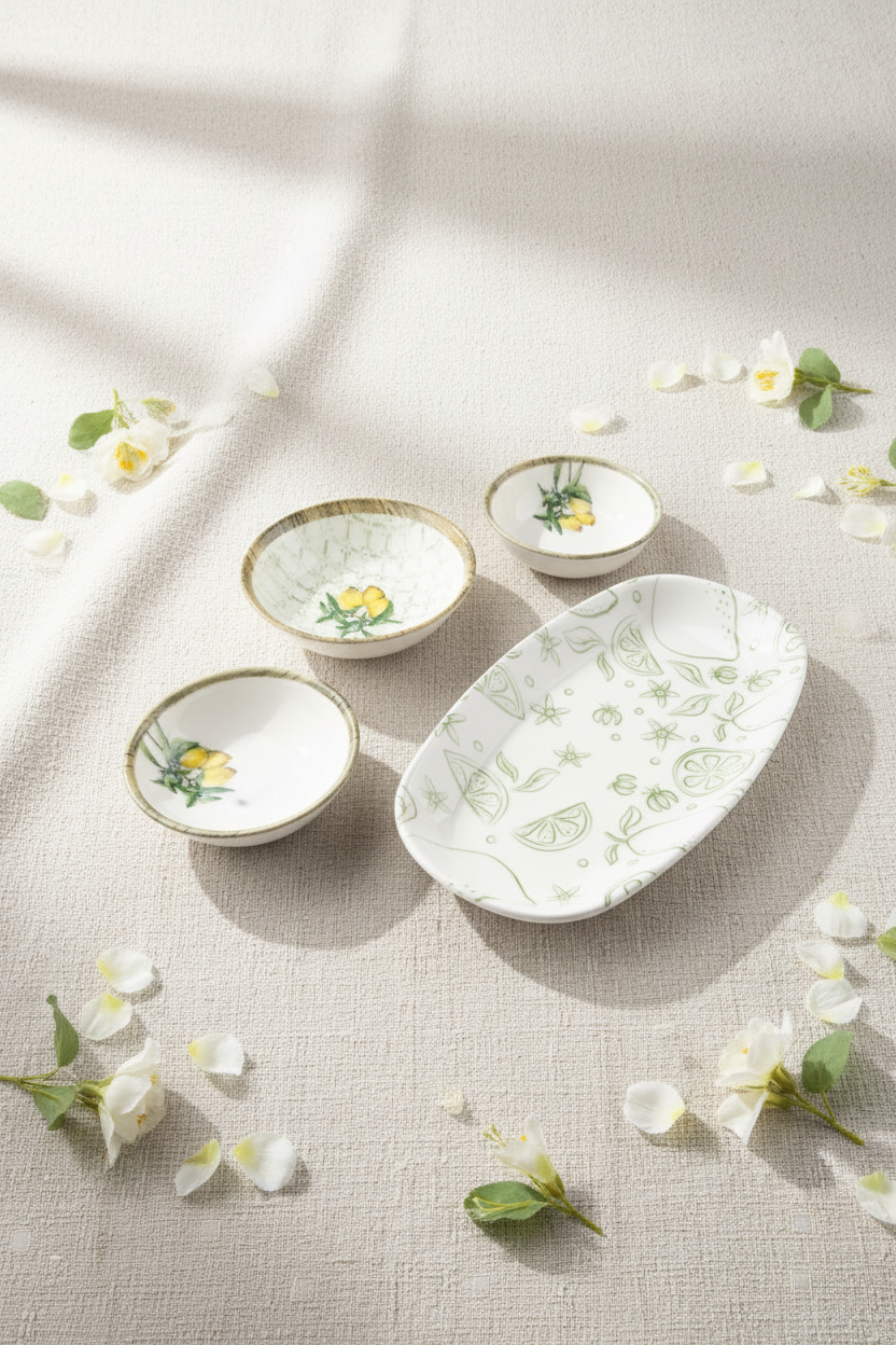 Imroz Lemon Collection – Porcelain Breakfast Set 14 piece