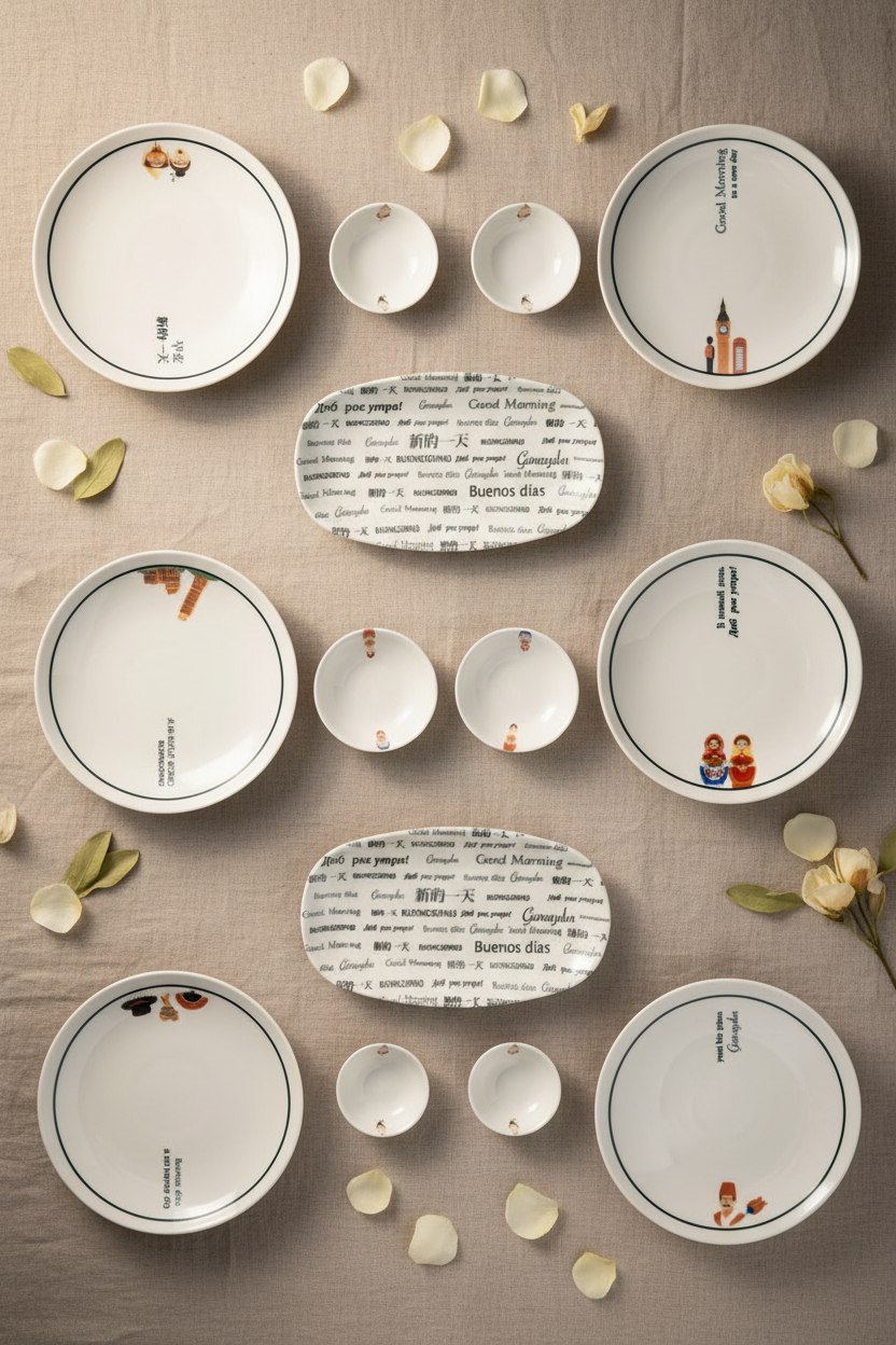 We are The World - 14 Piece Breakfast Set Morning