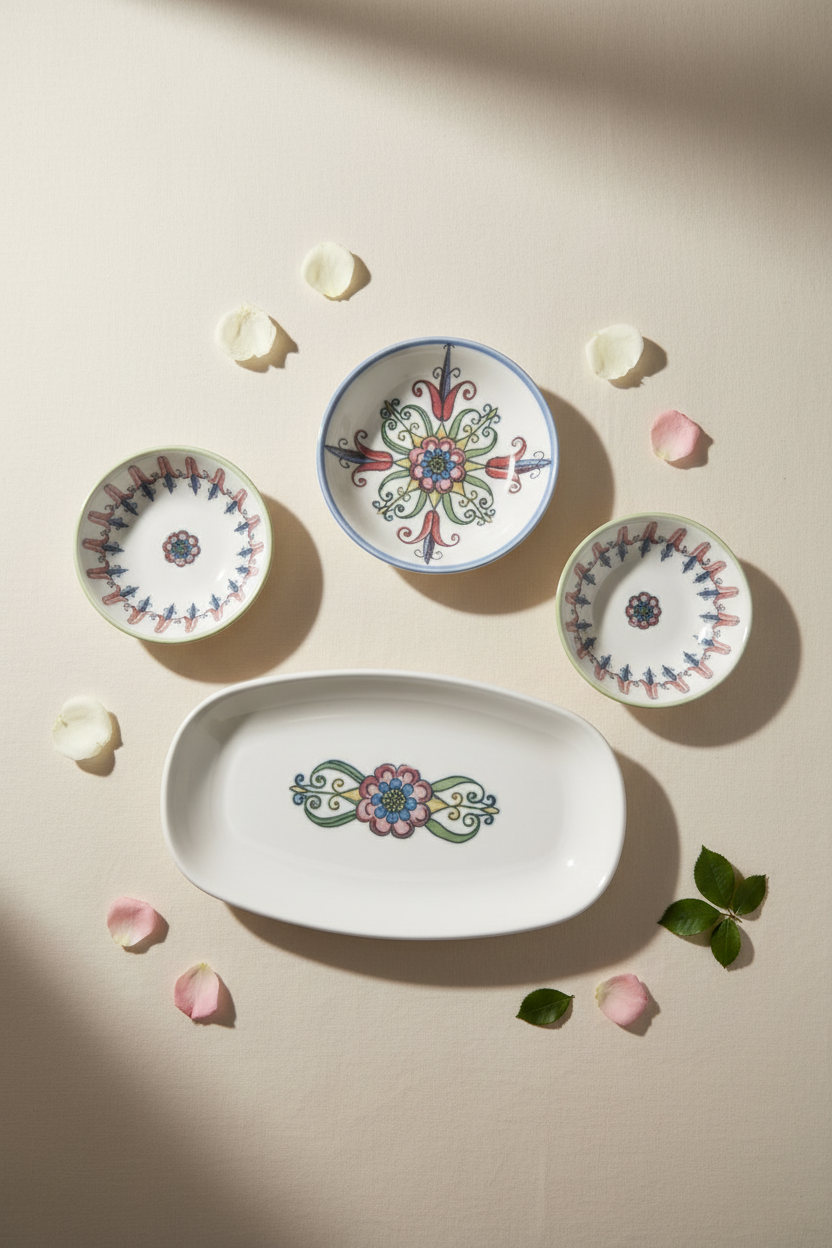 Porto Collection - 14 Piece Porcelain Breakfast Set