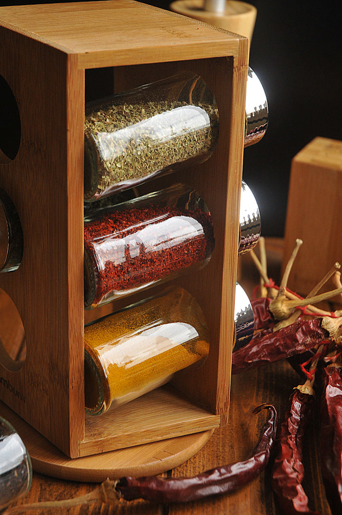 Tina - Rotating Spice Rack with 6 Bottles