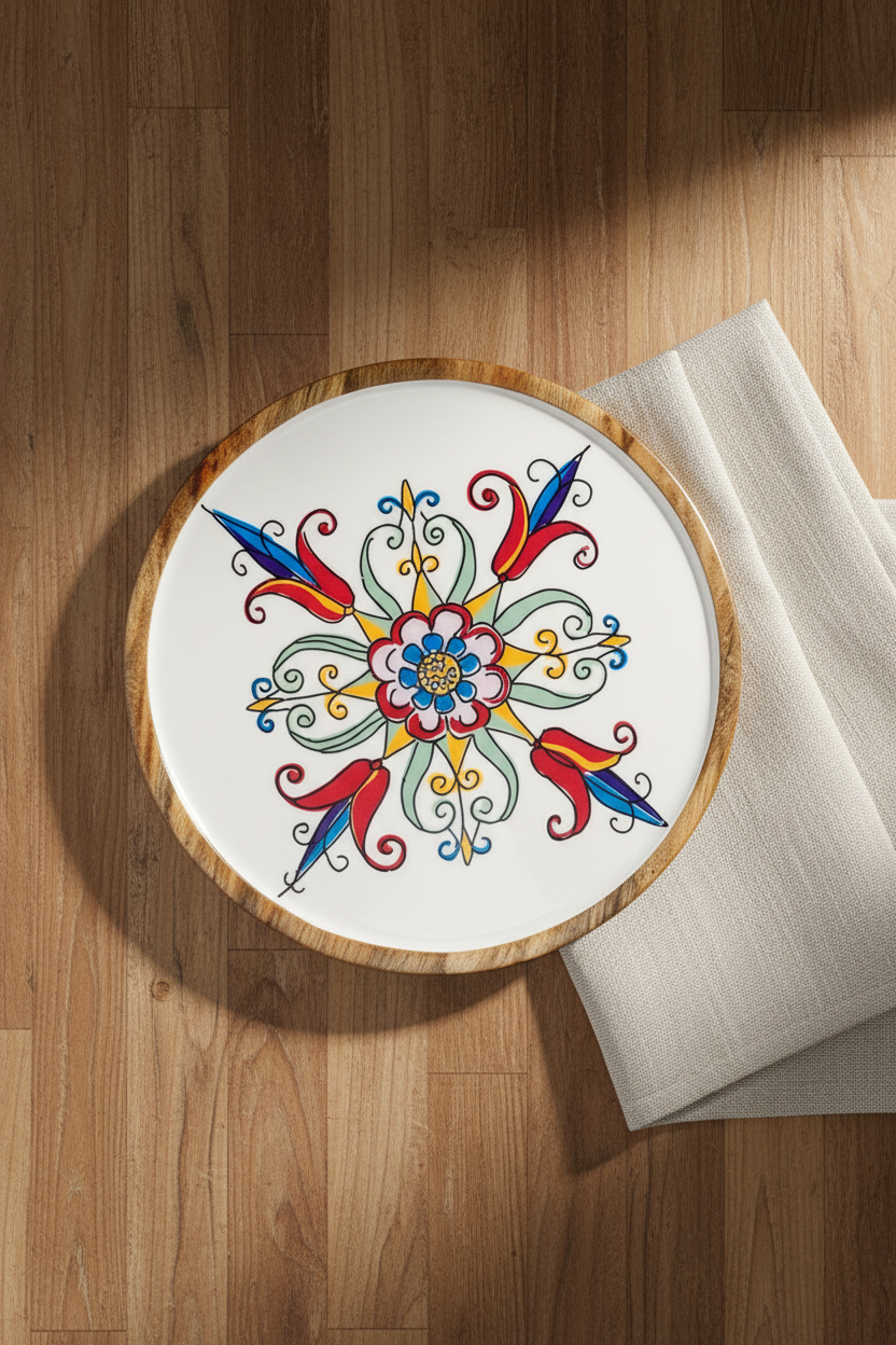 Porto Collection – Acacia Round Serving Tray 30 cm