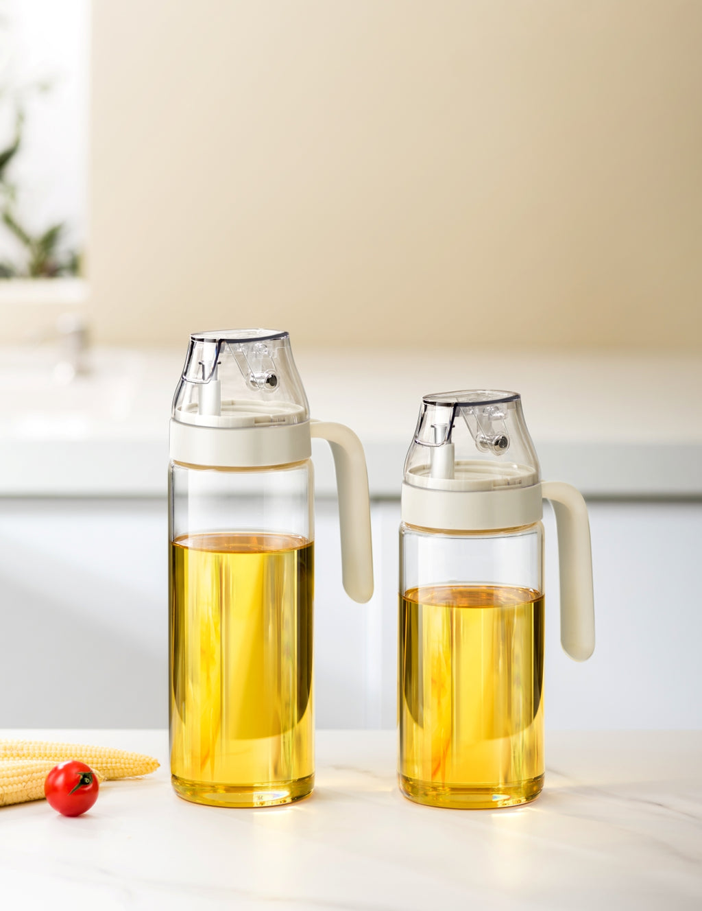 Pinmoo Easy Oil Dispenser Bottle 700ml – Large Glass Olive Oil Bottle