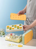 Pinmoo Silicone Ice Cube Tray with Storage Box – Green/Yellow