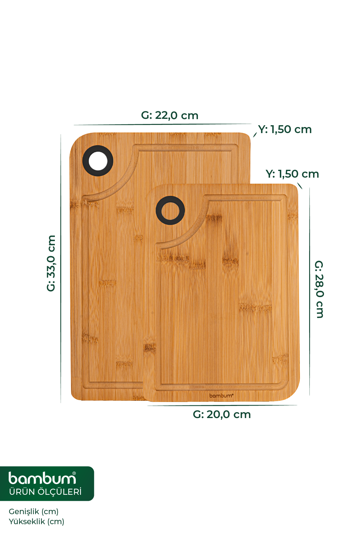 Dual - 2 Pcs Cutting Board Black