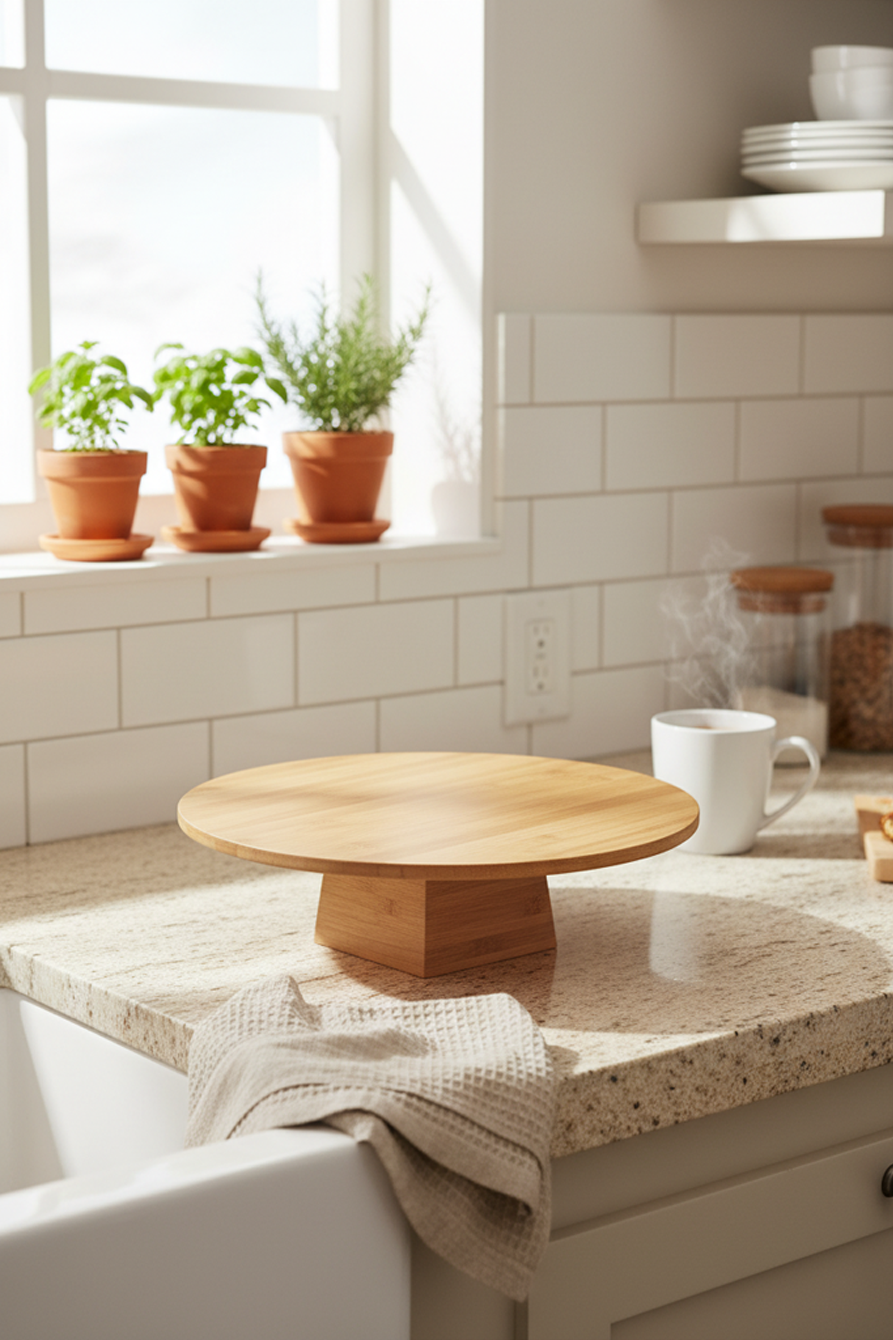 Rafael - Footed Serving Board Round 30*9 cm