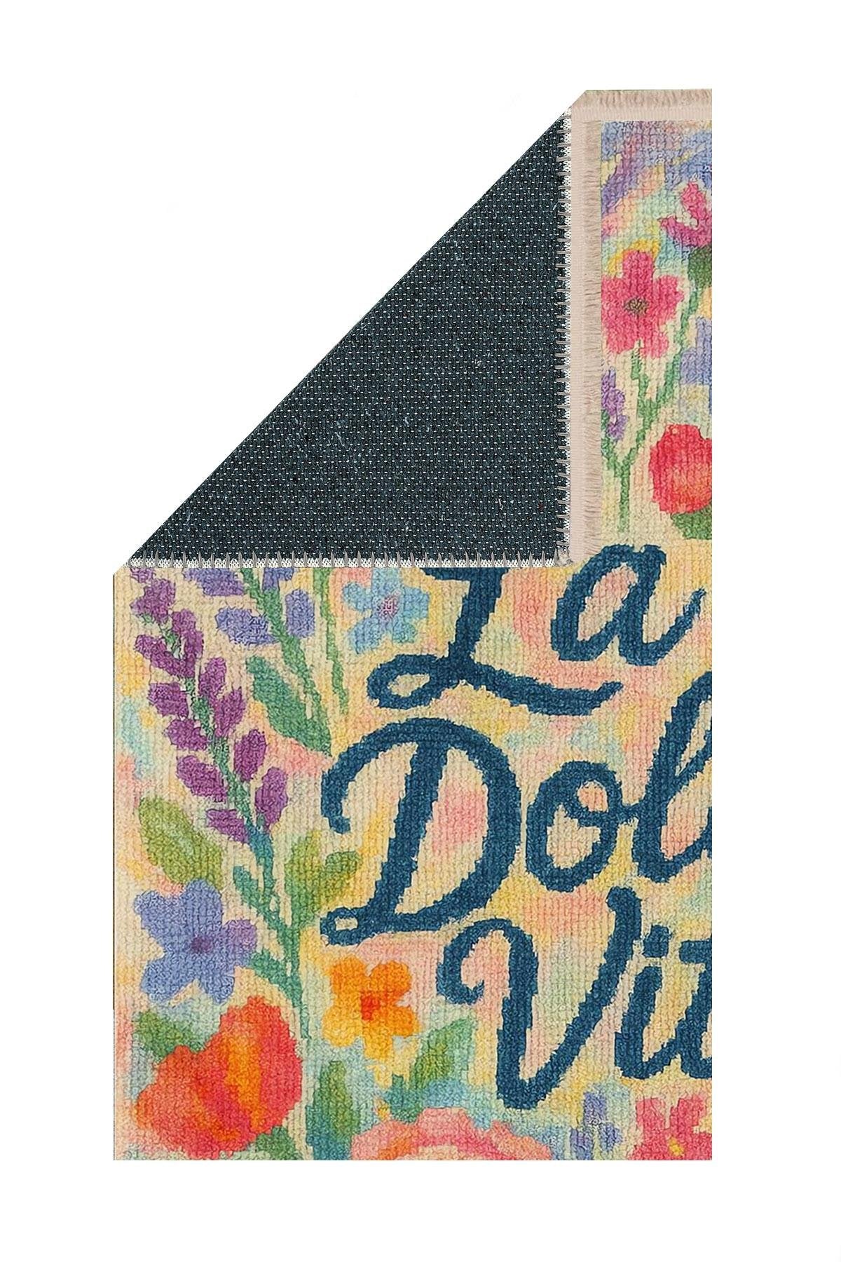 La Dolce Vita Print Woven Base Rug  80*150 cm.- Positano Collection