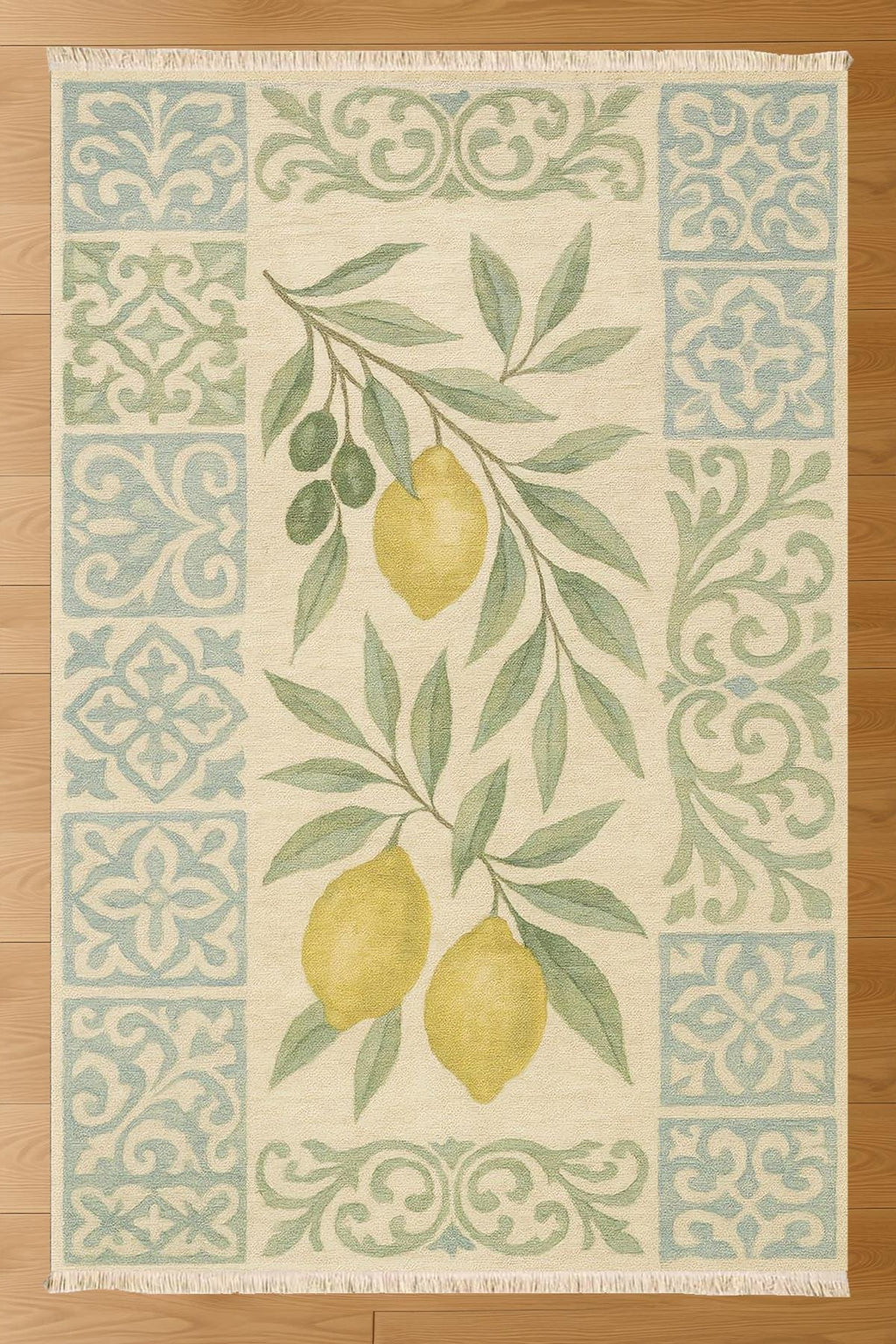 Imroz Lemon Print Woven Base Rug 80*150 cm.