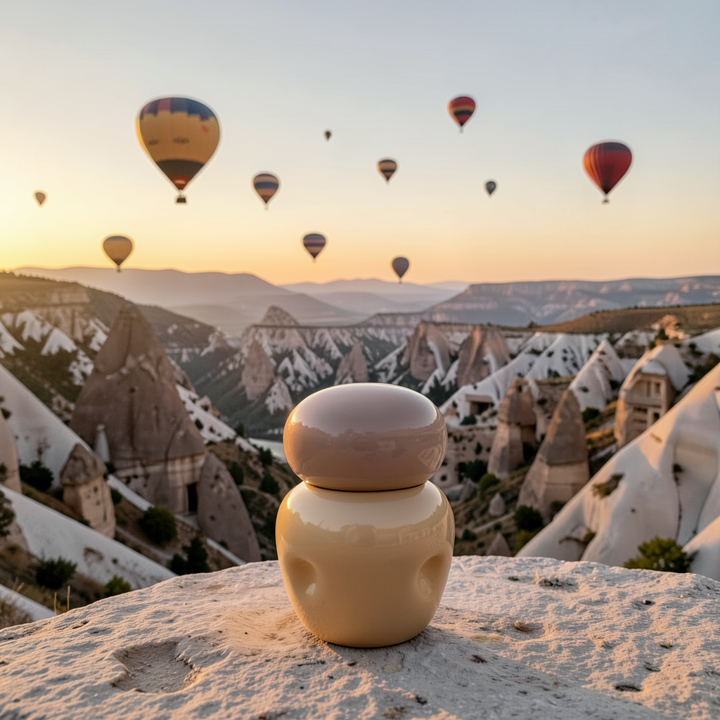 Cappadocia Muted Blush Glass Jar Vase – Handmade Decorative Object