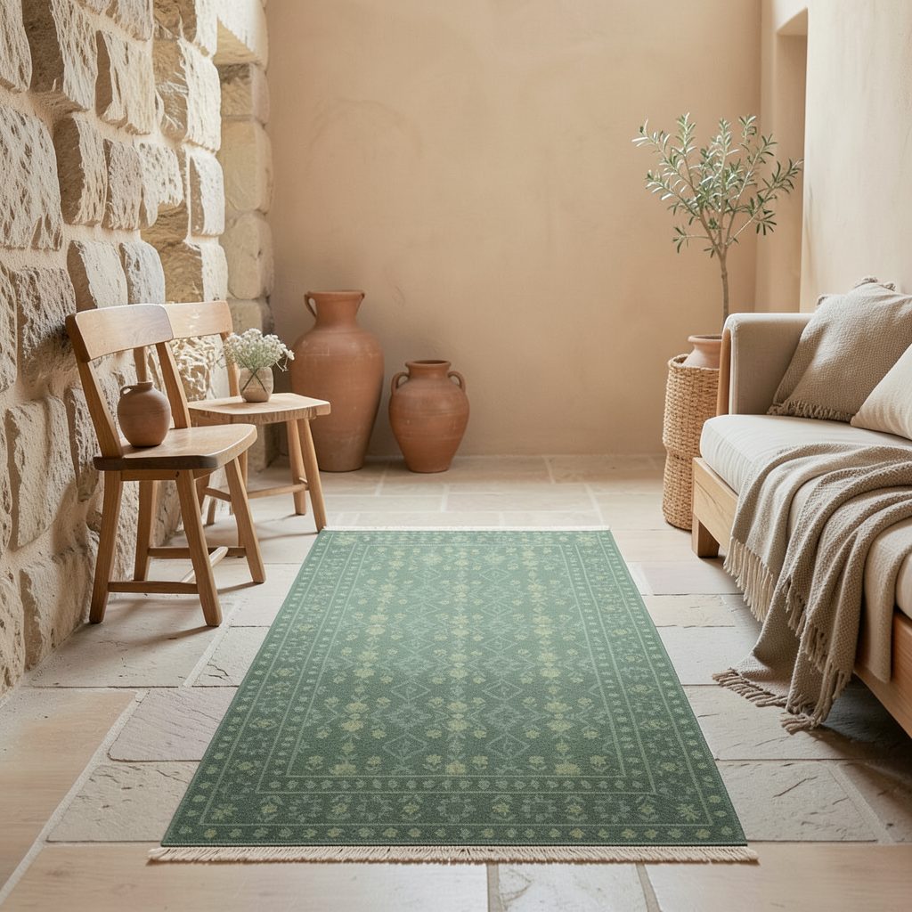 Heritage Pattern Rug – Cappadocia Green Collection | 80x150 cm