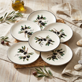 Imroz Handmade Olive Design Ceramic Plate Set – 6 Piece 19 cm.