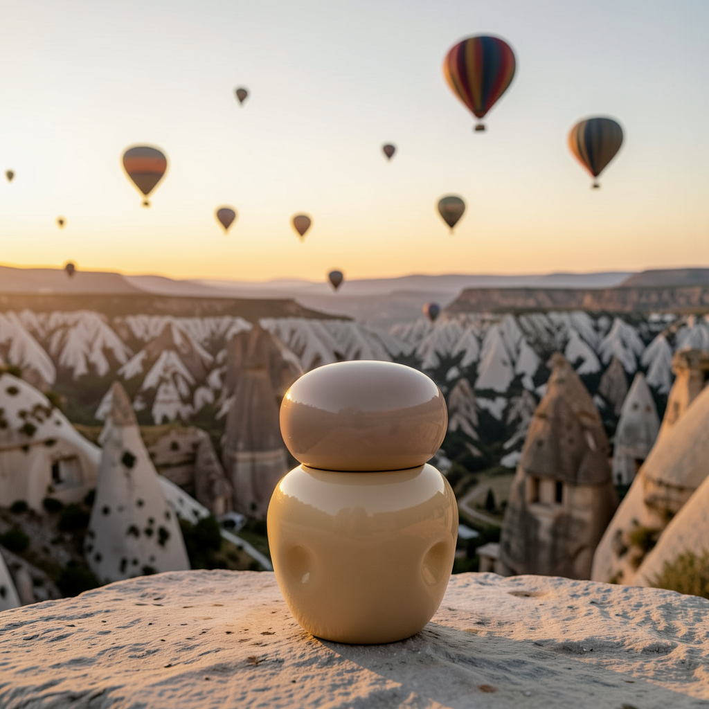 Cappadocia Muted Blush Glass Jar Vase – Handmade Decorative Object
