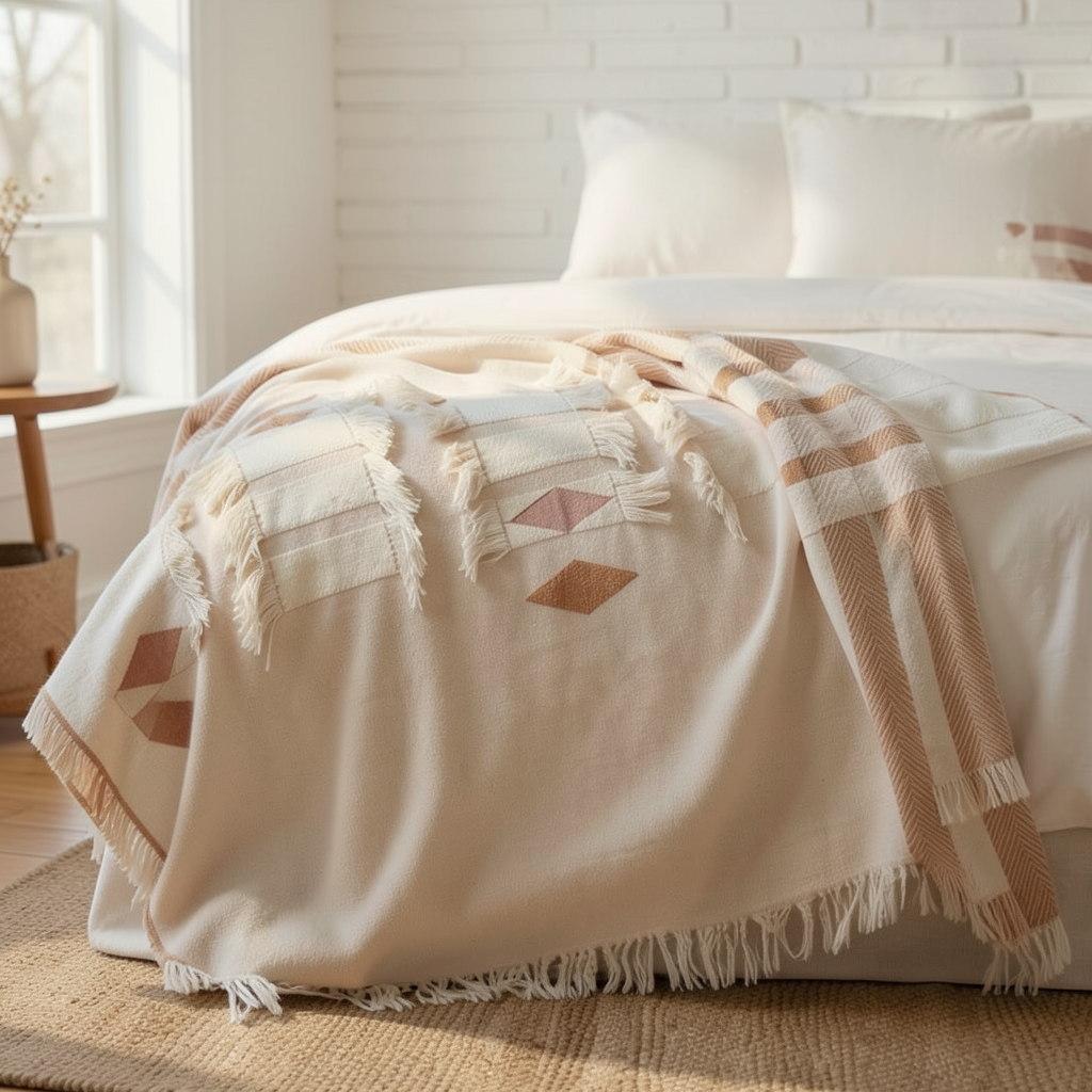 La Bohème Throw Blanket – Cappadocia Collection (Camel) | 140x170 cm