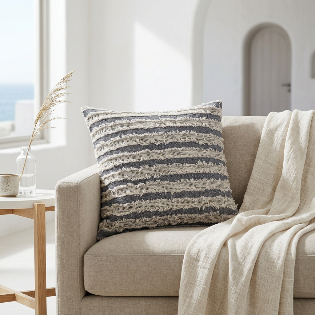 Bodrum Noir Collection – Navy Grey Cushion Cover | 45x45 cm