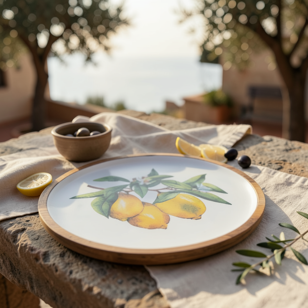 Imroz Lemon Round Tray Large 30 cm