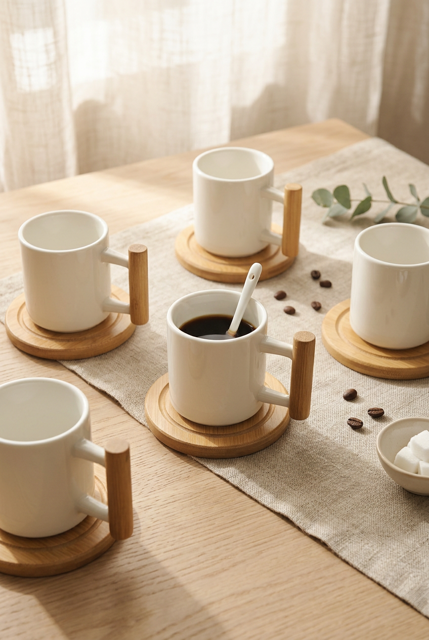 Naturelle - 12 Pcs Mug Set Porcelain