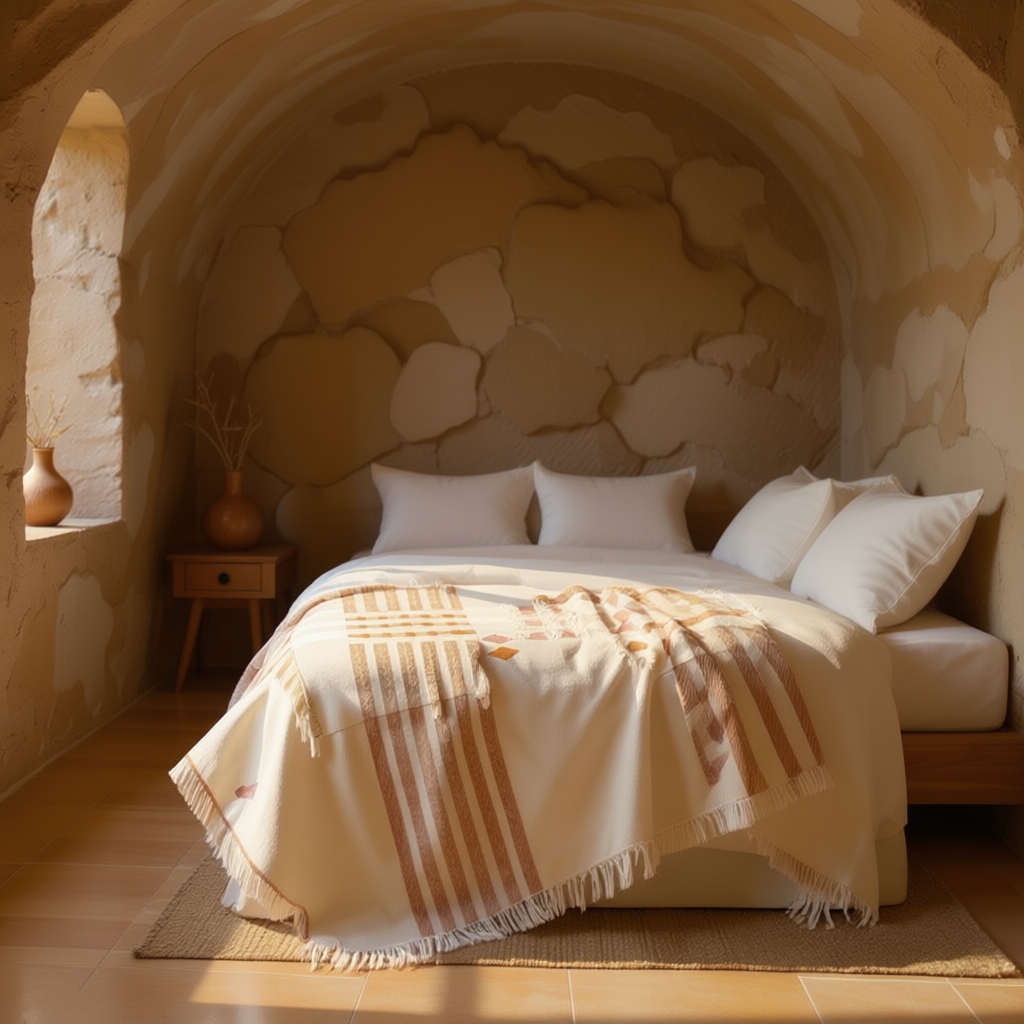 La Bohème Throw Blanket – Cappadocia Collection (Camel) | 140x170 cm