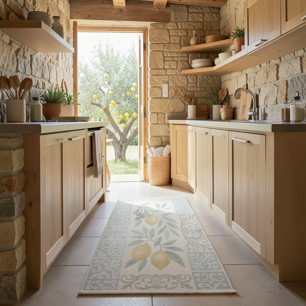 Imroz Lemon Print Woven Base Rug 80*150 cm.
