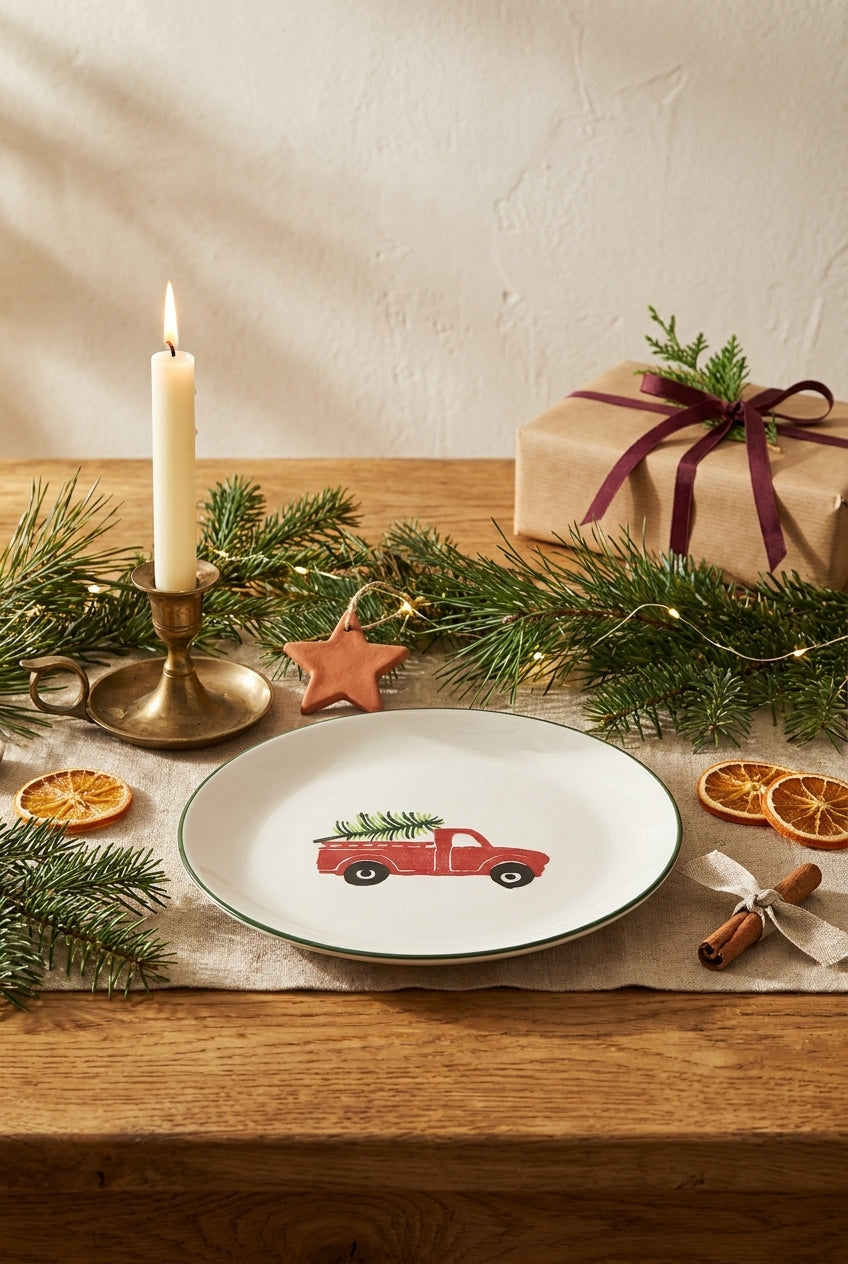 New Year Love Cars Serving Plate Set of 6 – 25 cm