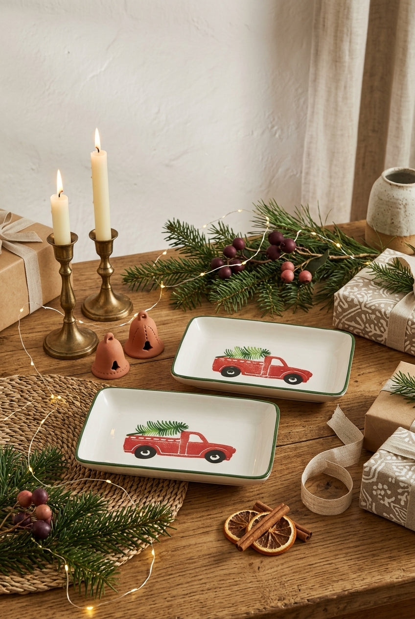 New Year Love Cars Serving Set of 2 – 12x18 cm