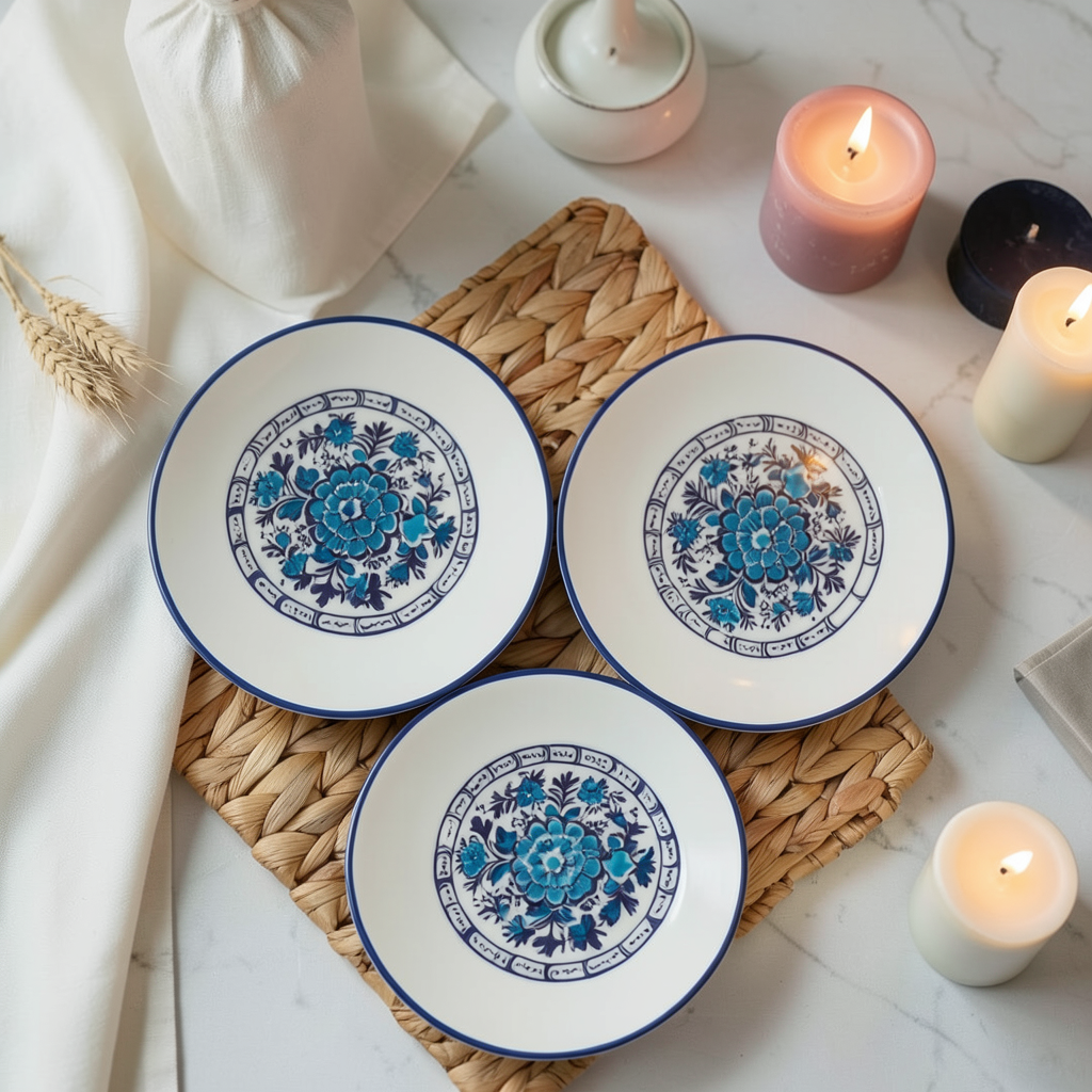 Iznik  Handmade Turkish Ceramic Plate Set – 6 Piece