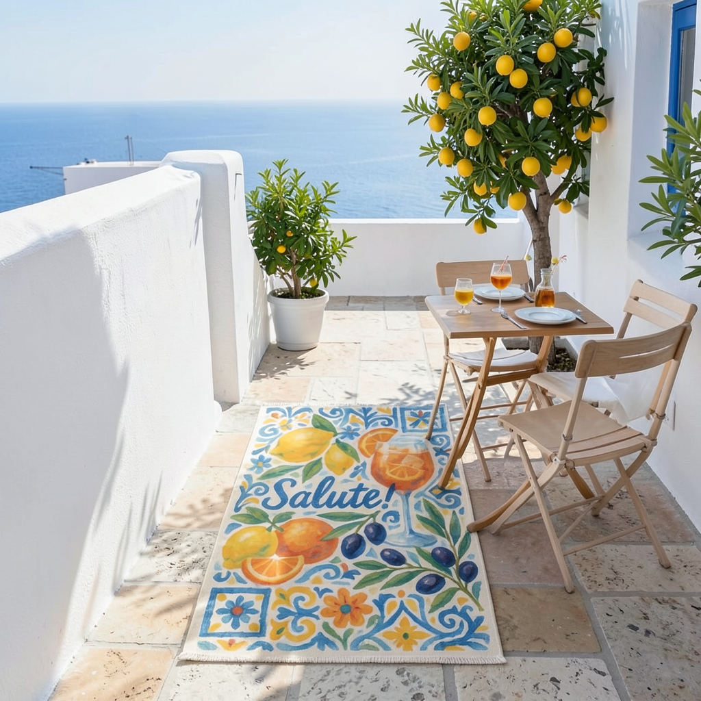 Salute! Print Woven Base Rug  80*150 cm – Capri Collection