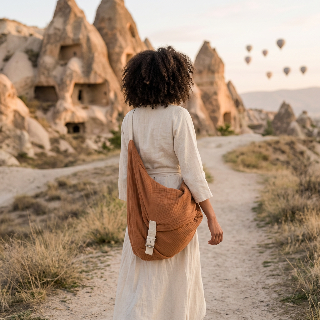 Muslin Shoulder Bag – Cappadocia Collection (Terracotta)