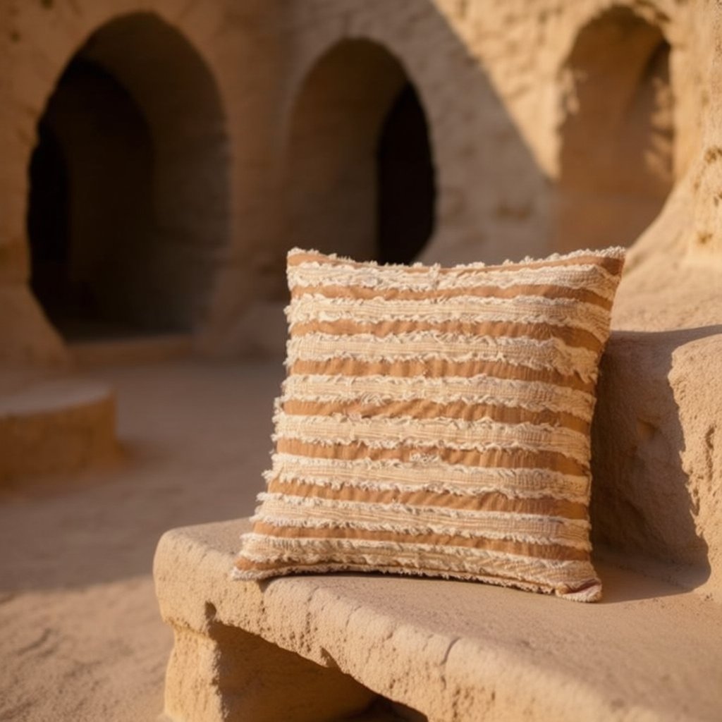 Textured Cotton Cushion Cover – Cappadocia Collection (Camel) | 45x45 cm
