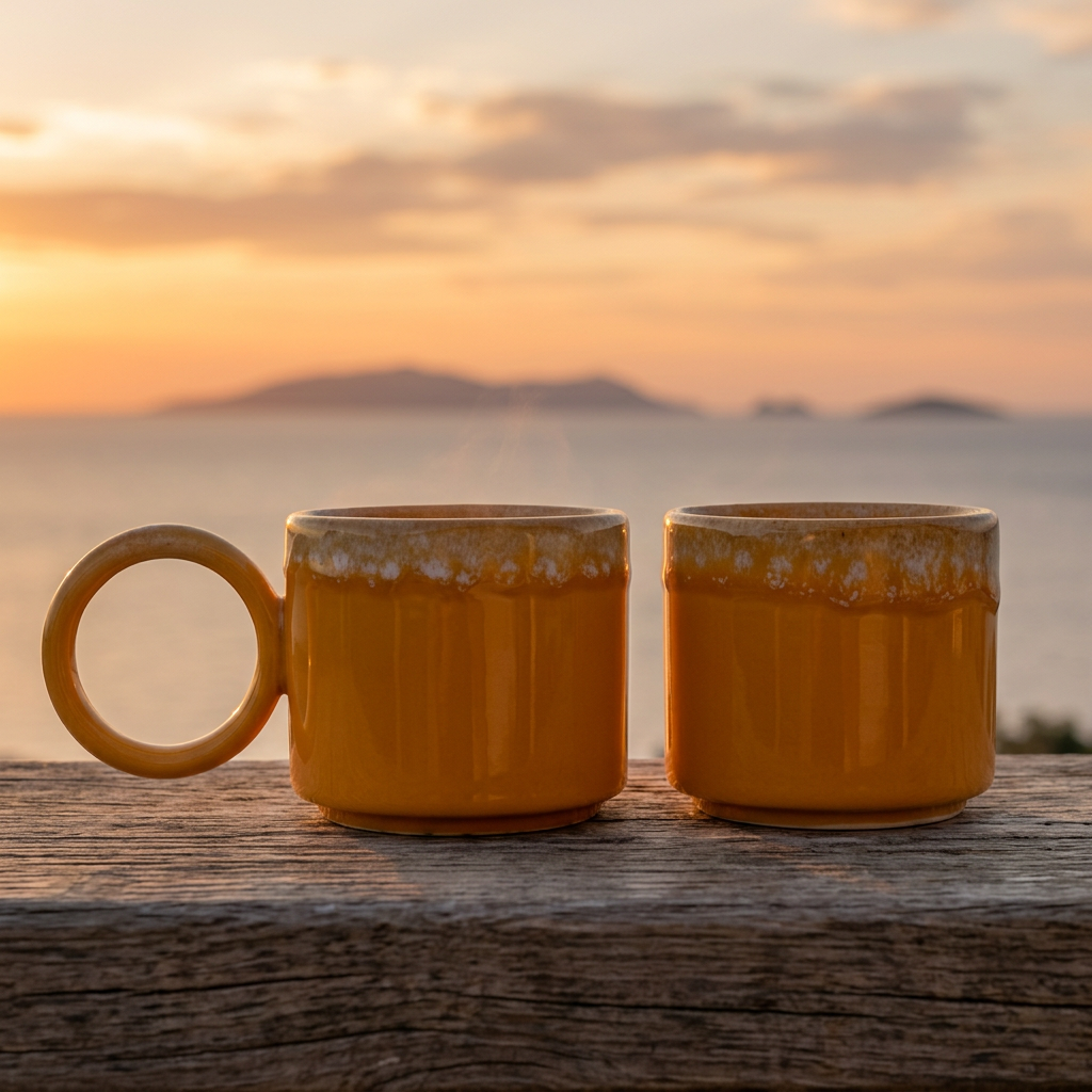 Imroz Sunflower Mug Set – 2 Pieces | 325 ml – A La Turca